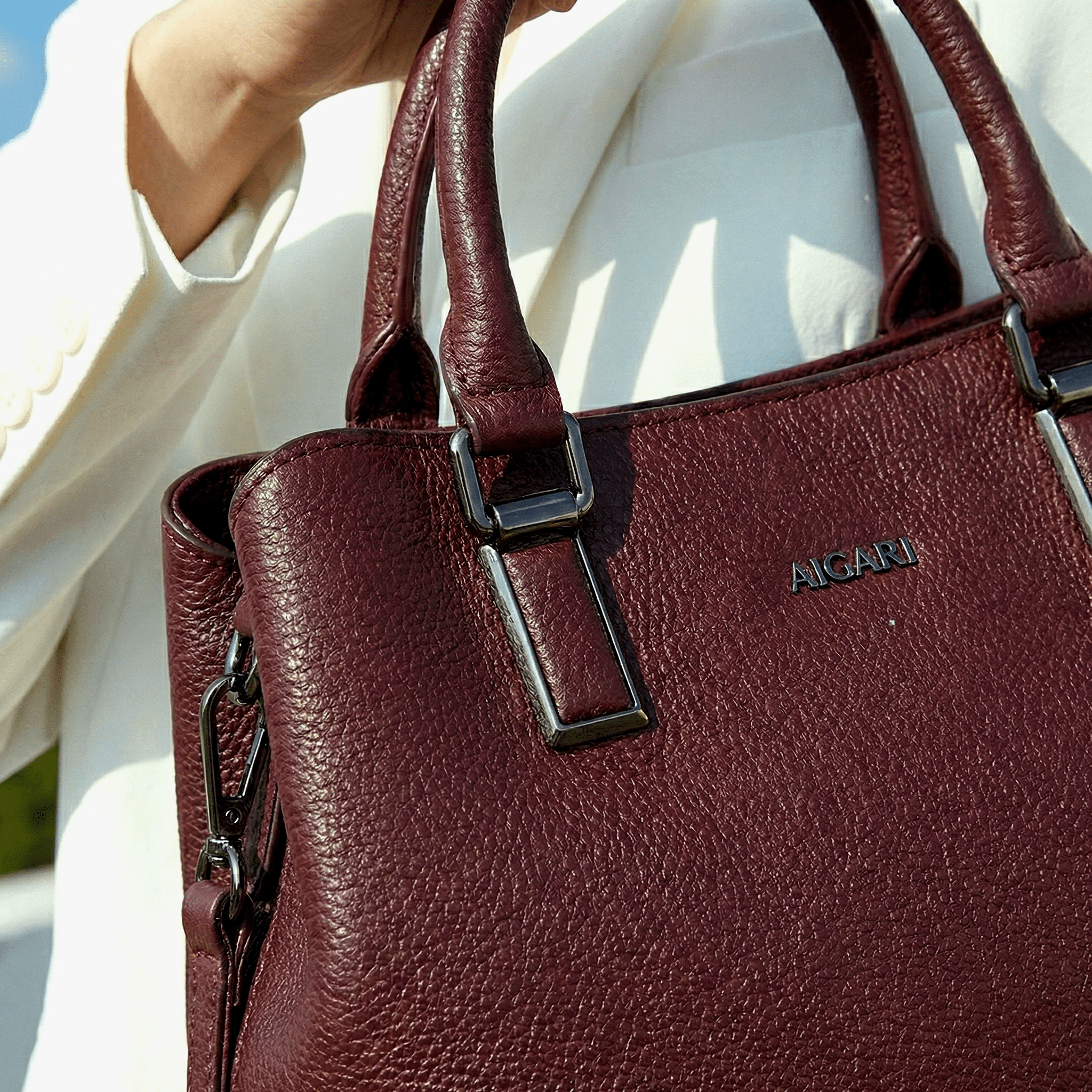 Classic Wine Textured Leather Tote 961 MR - Sawa.pkWomen footwear shoes affordable