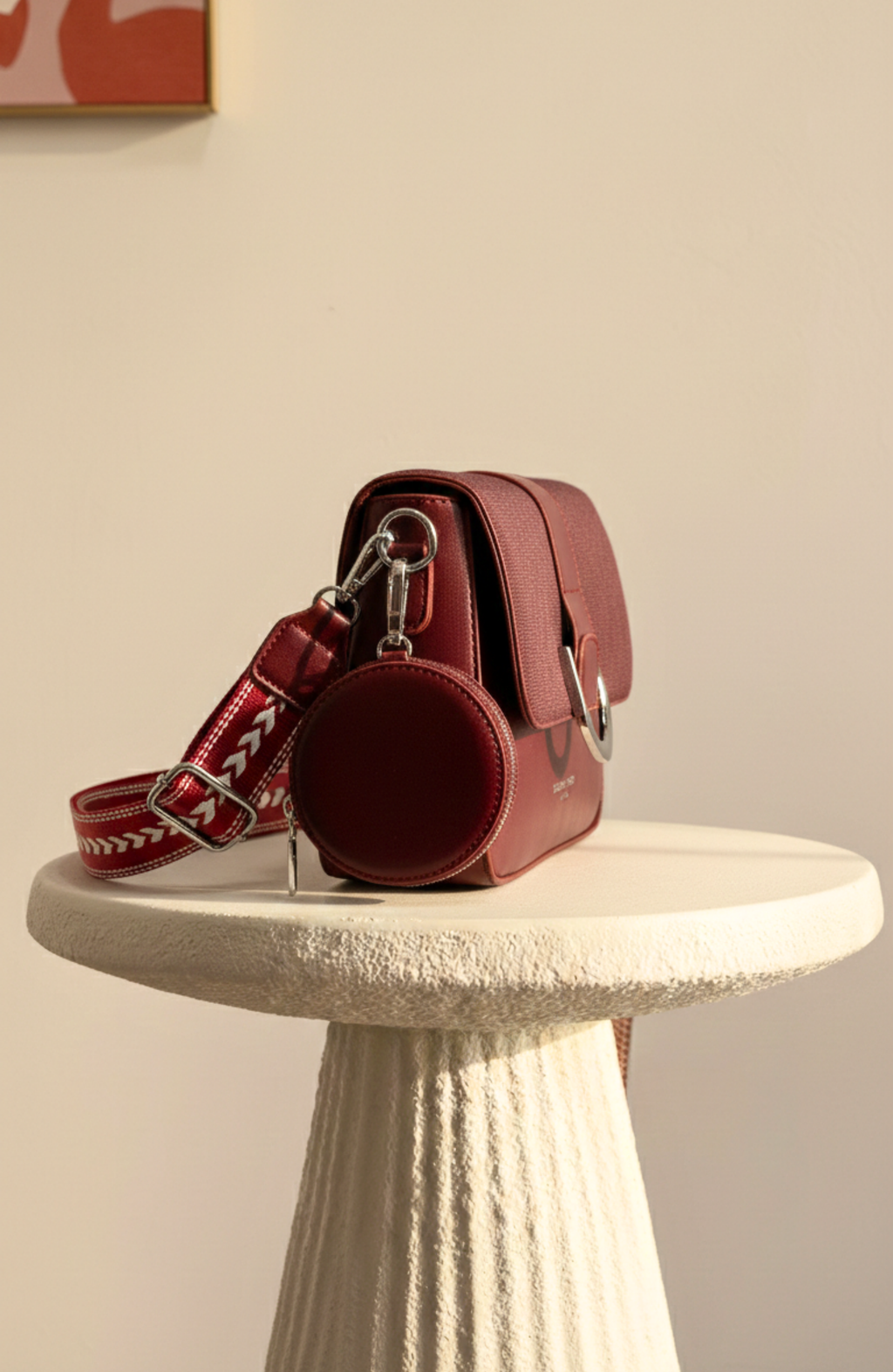 Burgundy Crossbody Utility Set 7284 MR