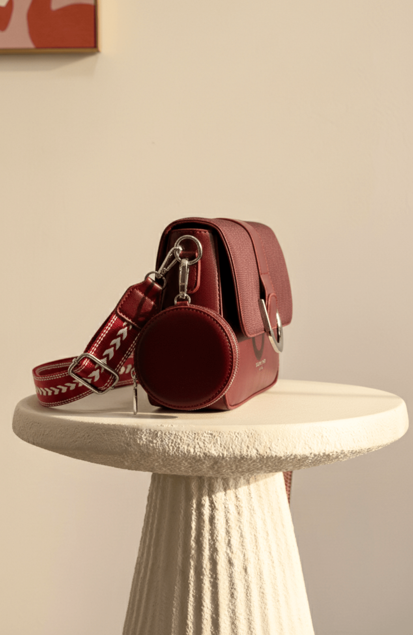 Burgundy Crossbody Utility Set 7284 MR - Sawa.pkWomen footwear shoes affordable