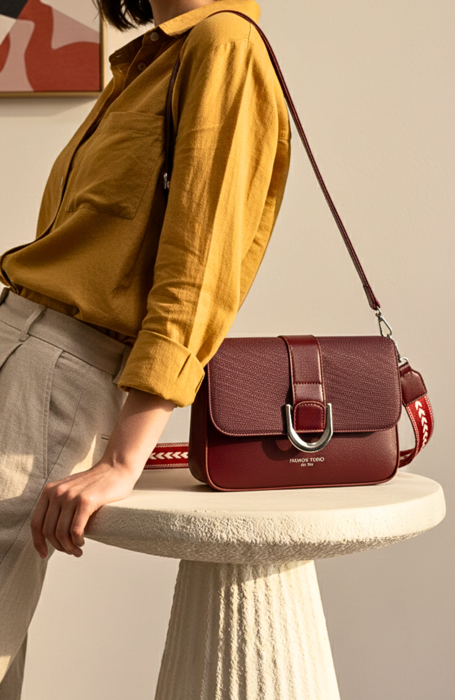 Burgundy Crossbody Utility Set 7284 MR