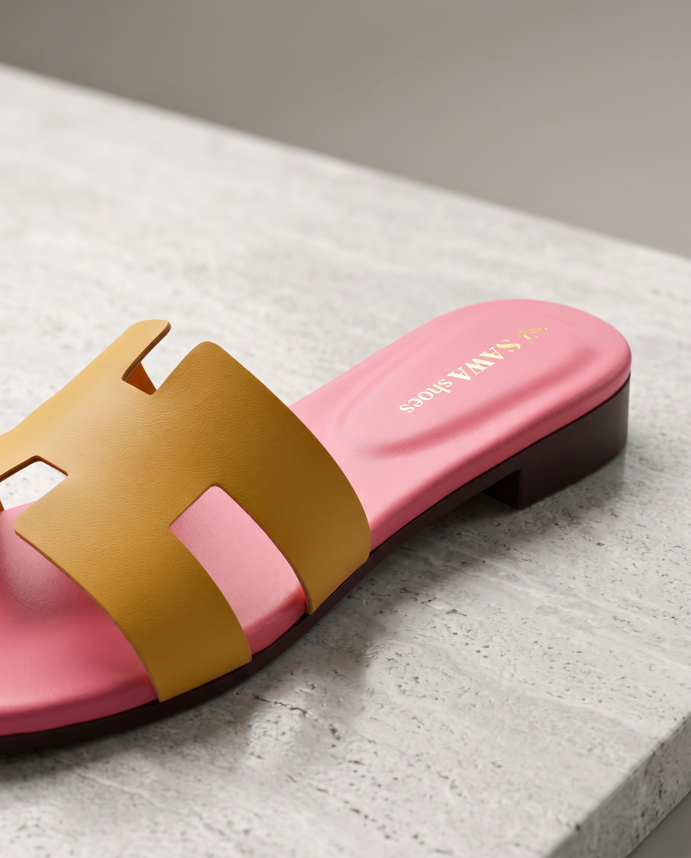 Yellow H-Cutout Flat Sandals 2525 Y
