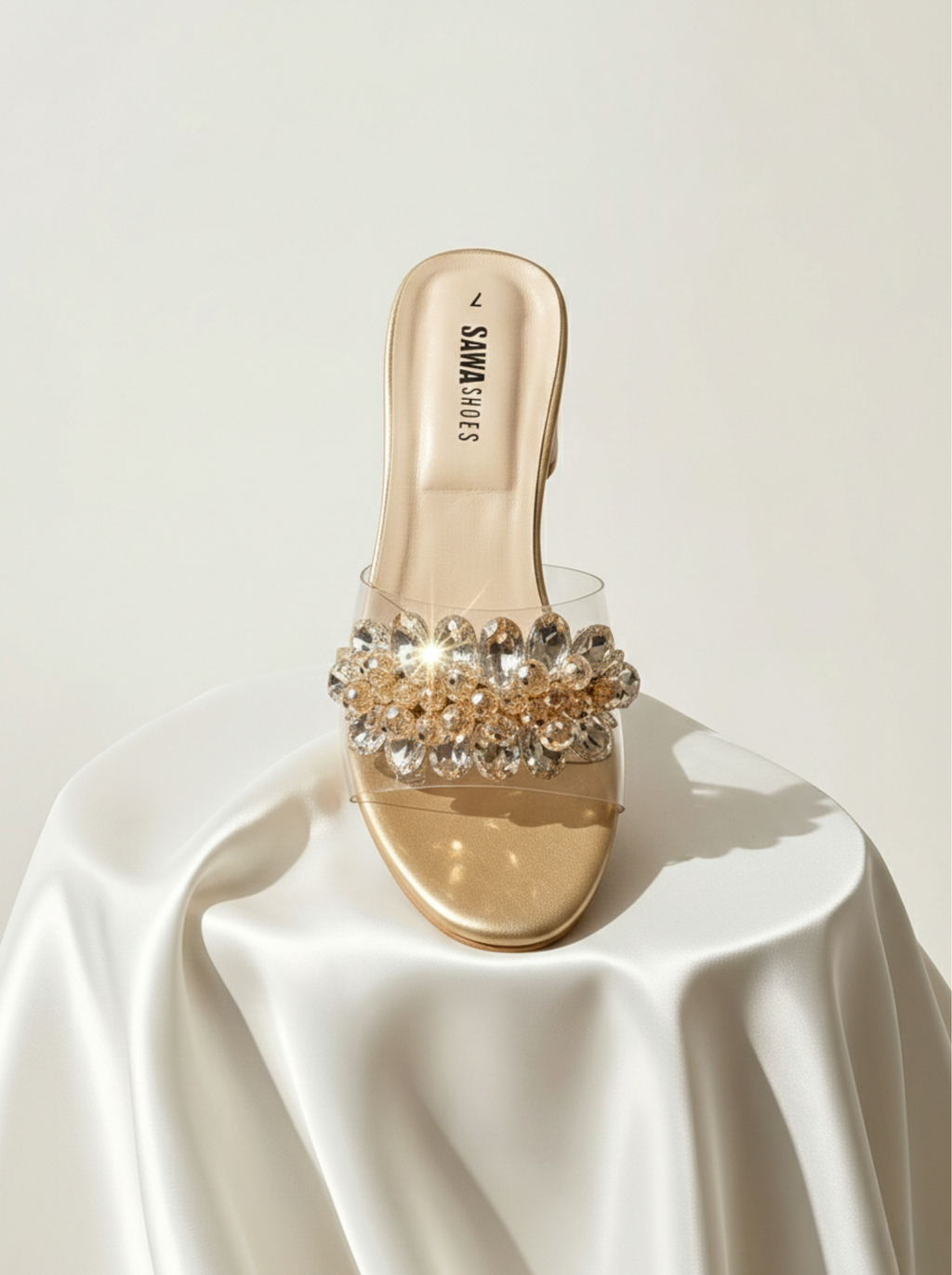 Clear Strap Crystal Heels 564 G