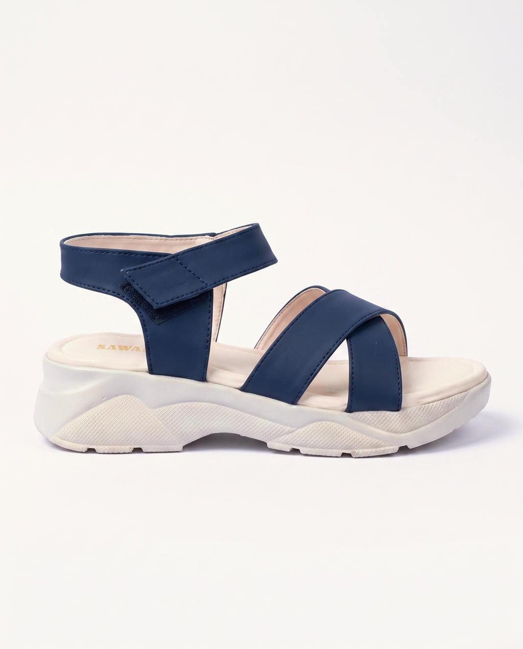 Navy Strapy Sport Platform Sandals 406 bl