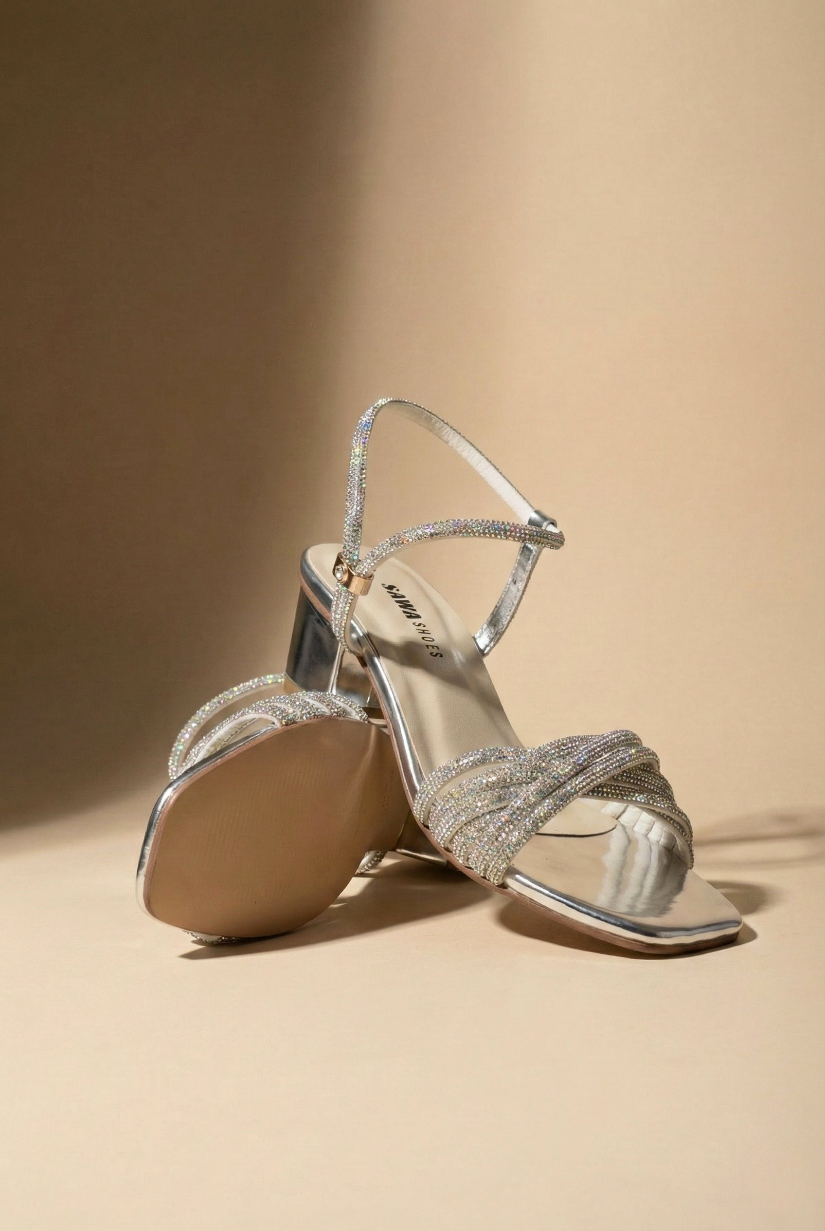 Luna Metallic Criss-Cross Sandals 503 S