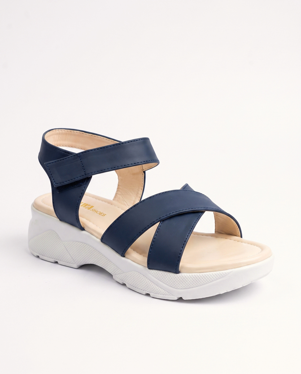 Navy Strapy Sport Platform Sandals 406 bl