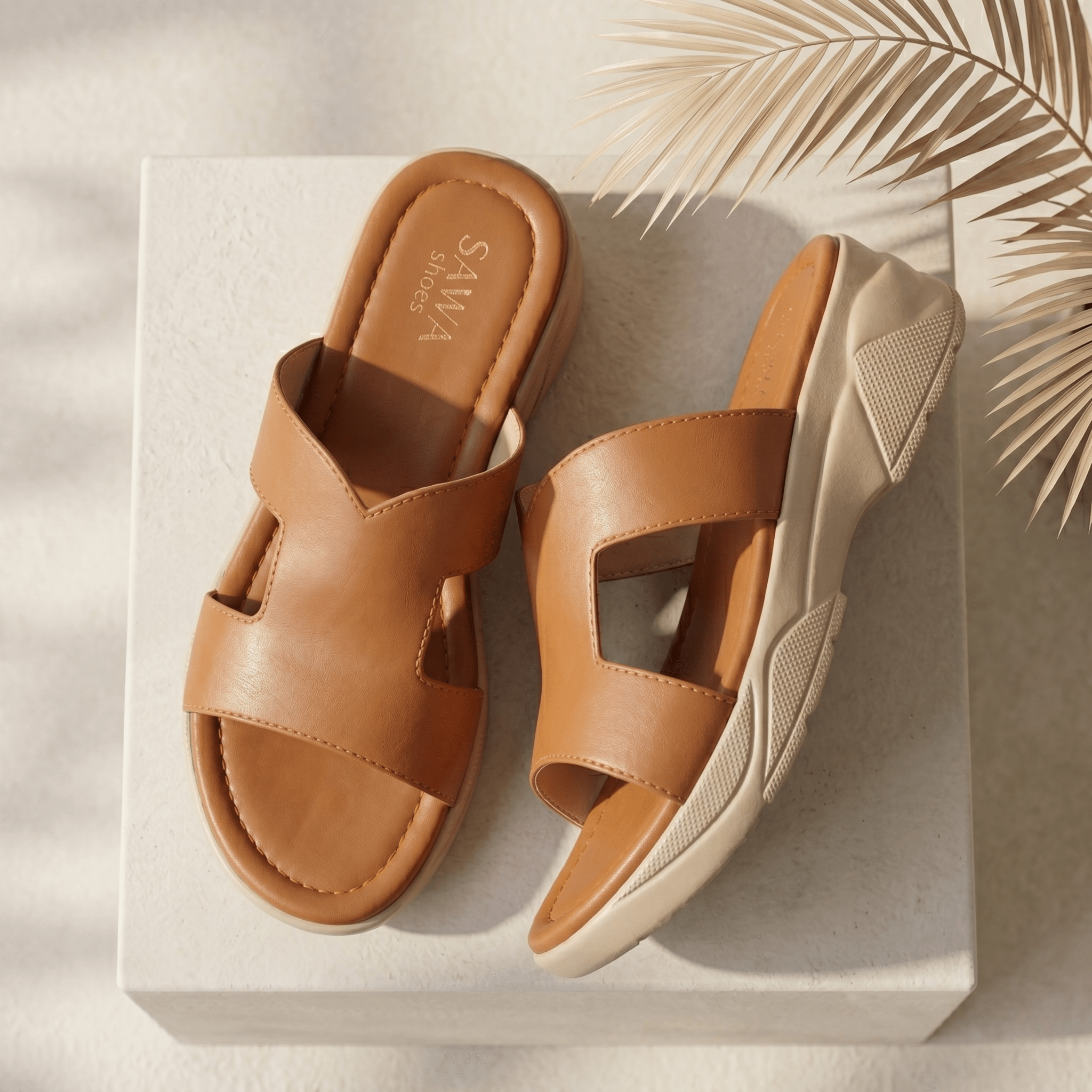Cinnamon Comfort Slides 416 MS - Sawa.pkWomen footwear shoes affordable