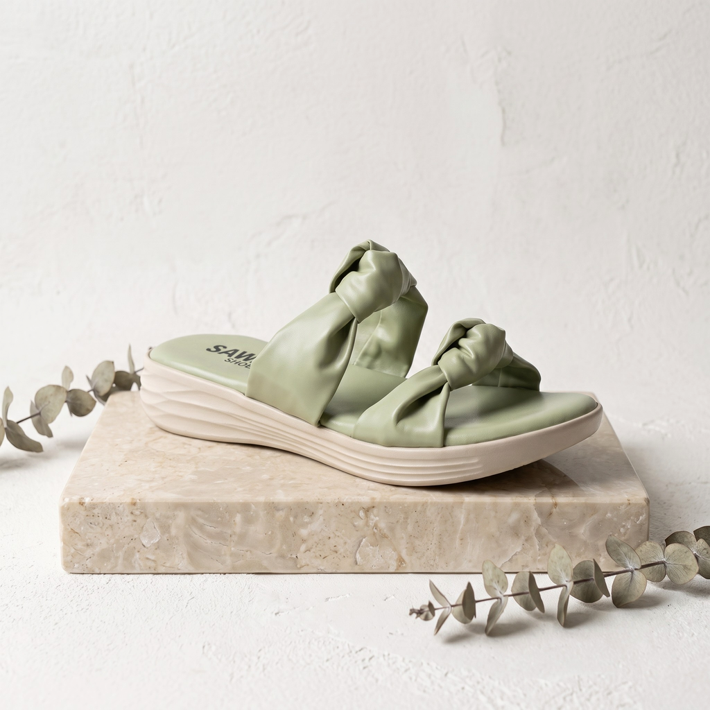 Sage Green Knot Slides 421 GN