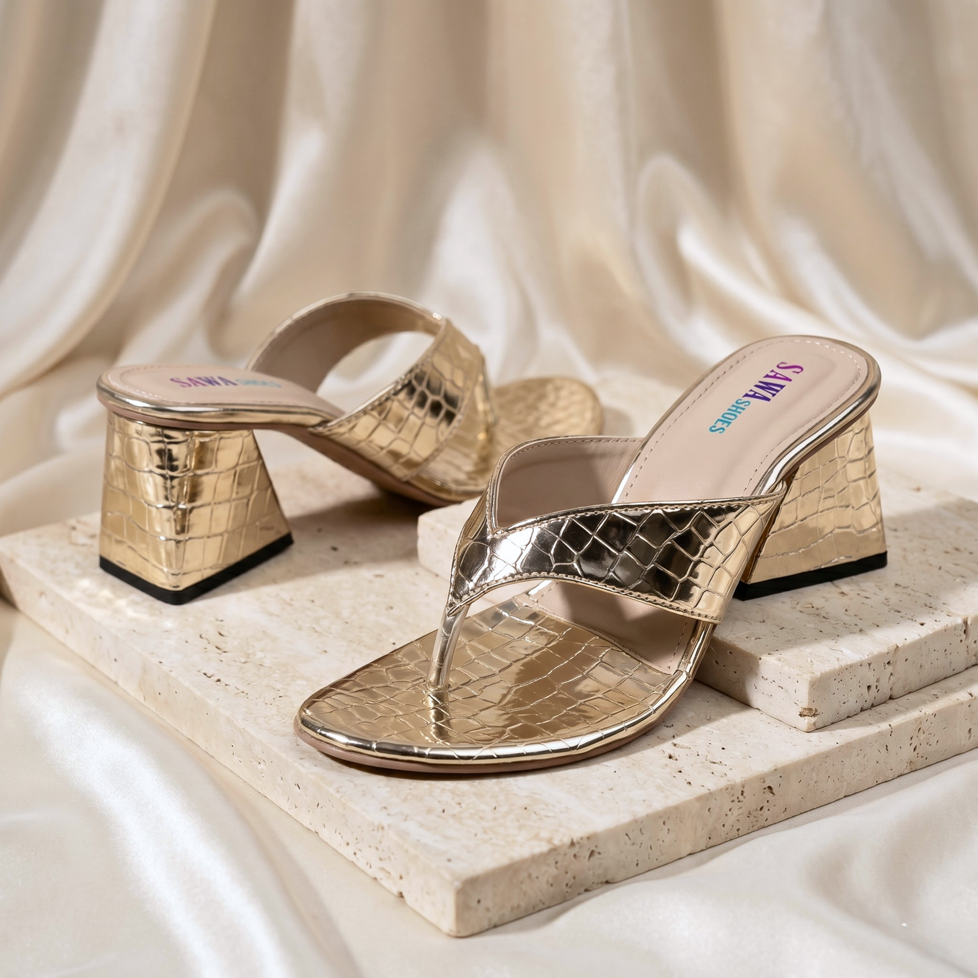 GOLDEN BLOCK HEELS 515 G