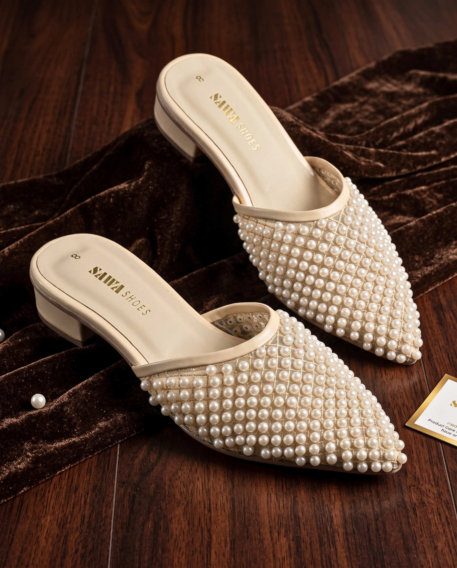 Pearl Embellished Mule Heels 900 F