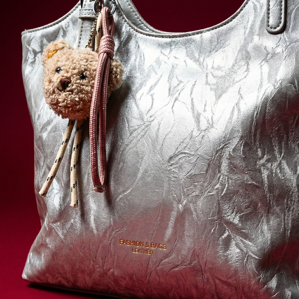 Metallic Crinkle Tote Bag 1754 S