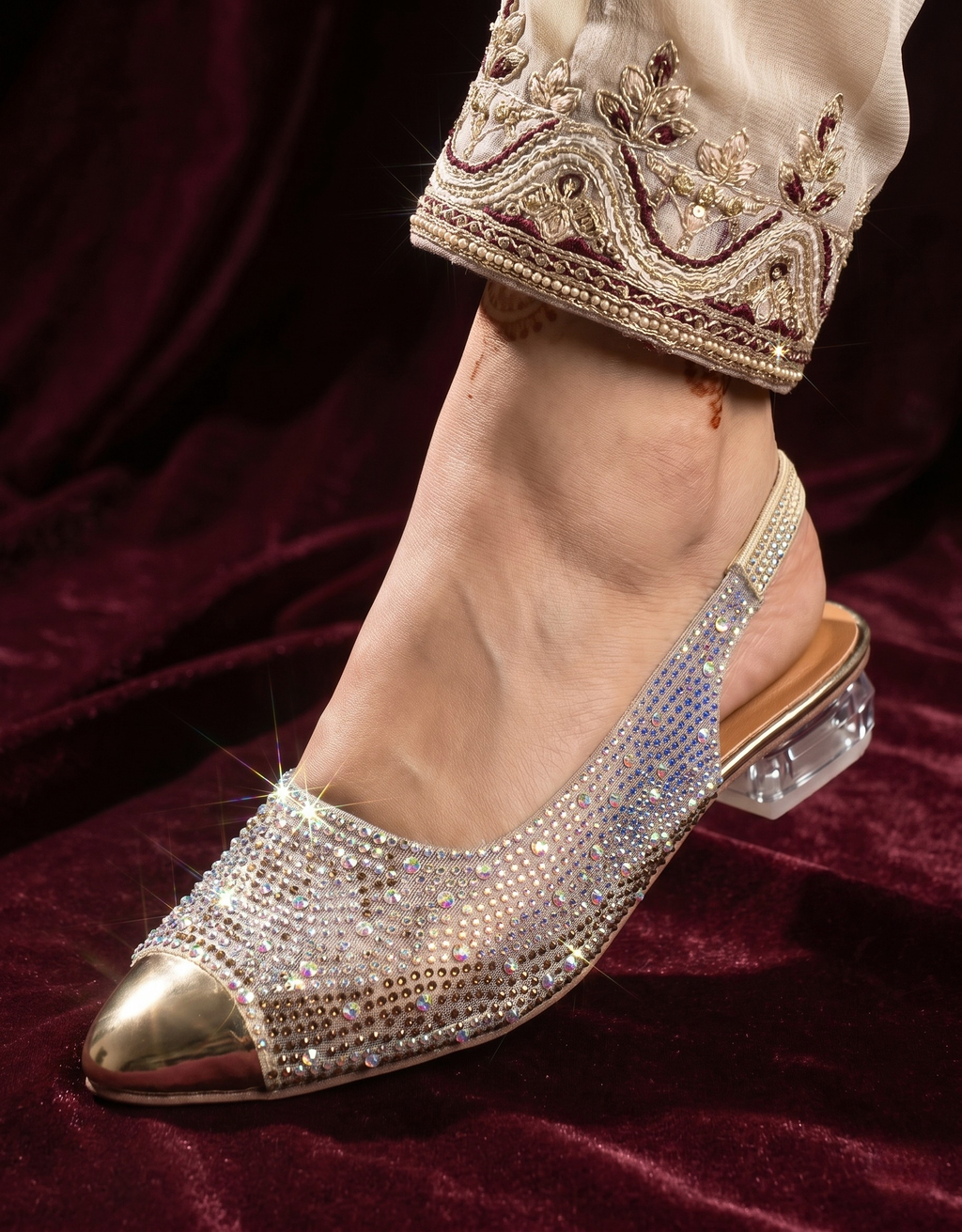 Sparkling Transparent Slingback Heels 644 G