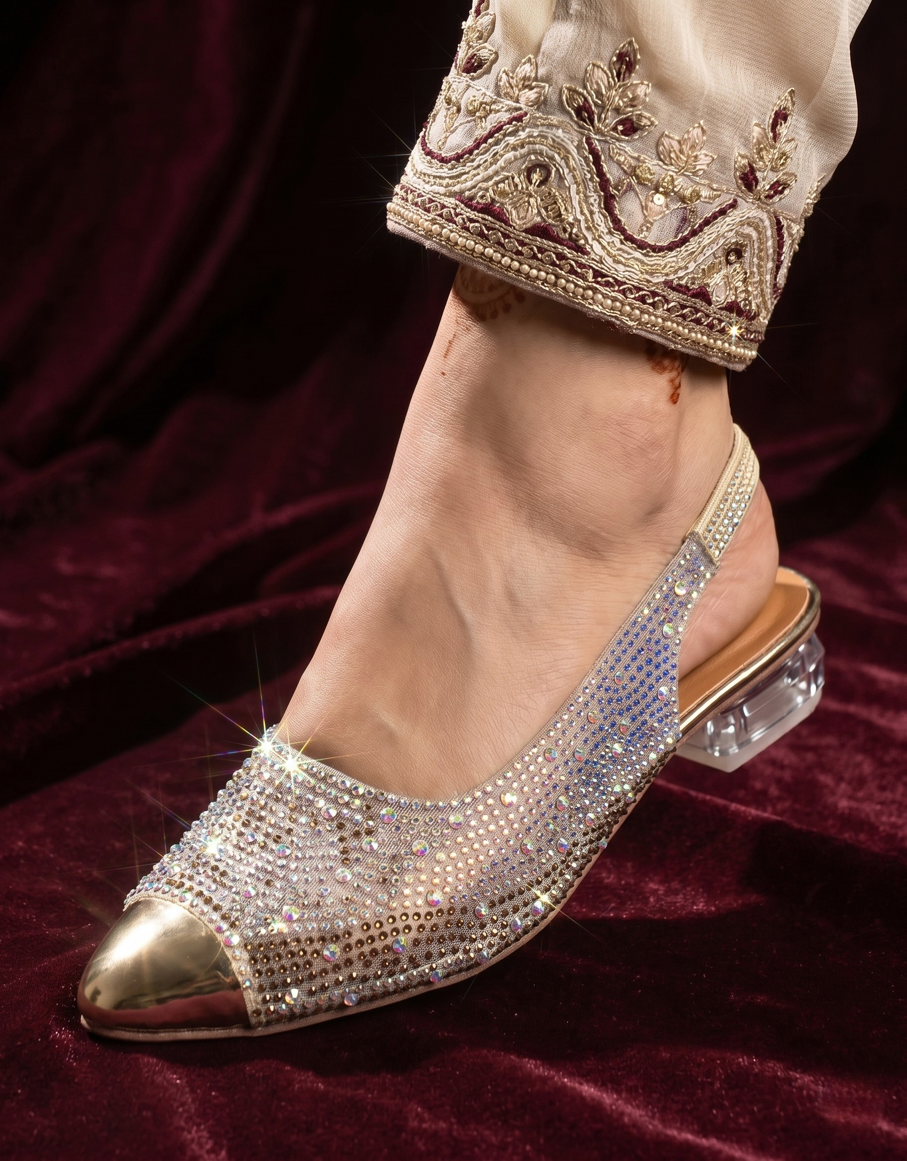 Sparkling Transparent Slingback Heels 644 G