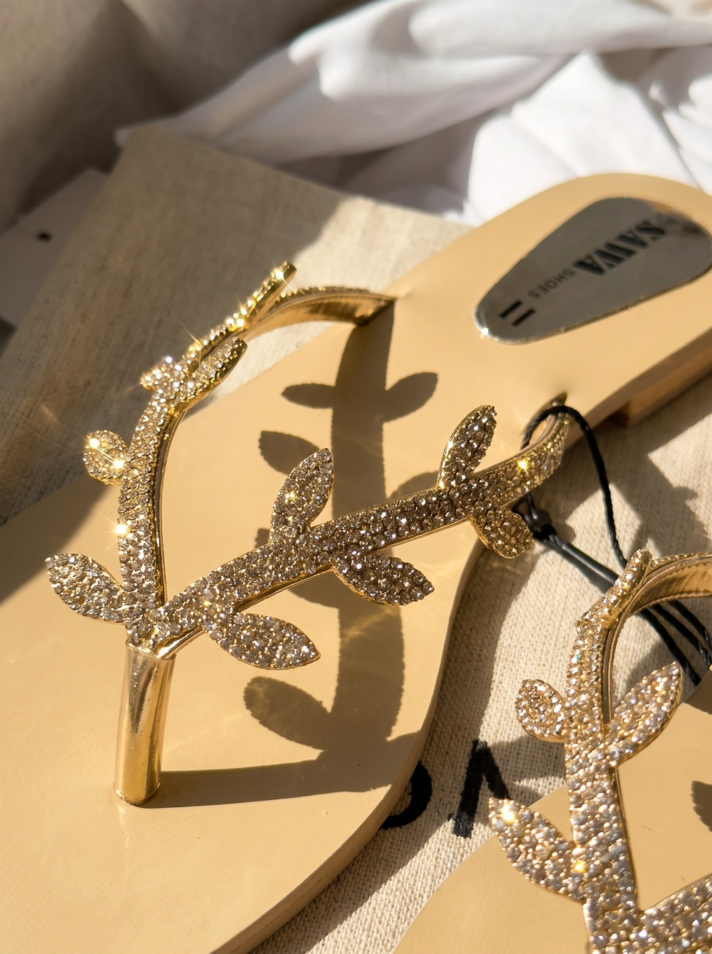 Golden Leaf Sparkle Flats 302 G