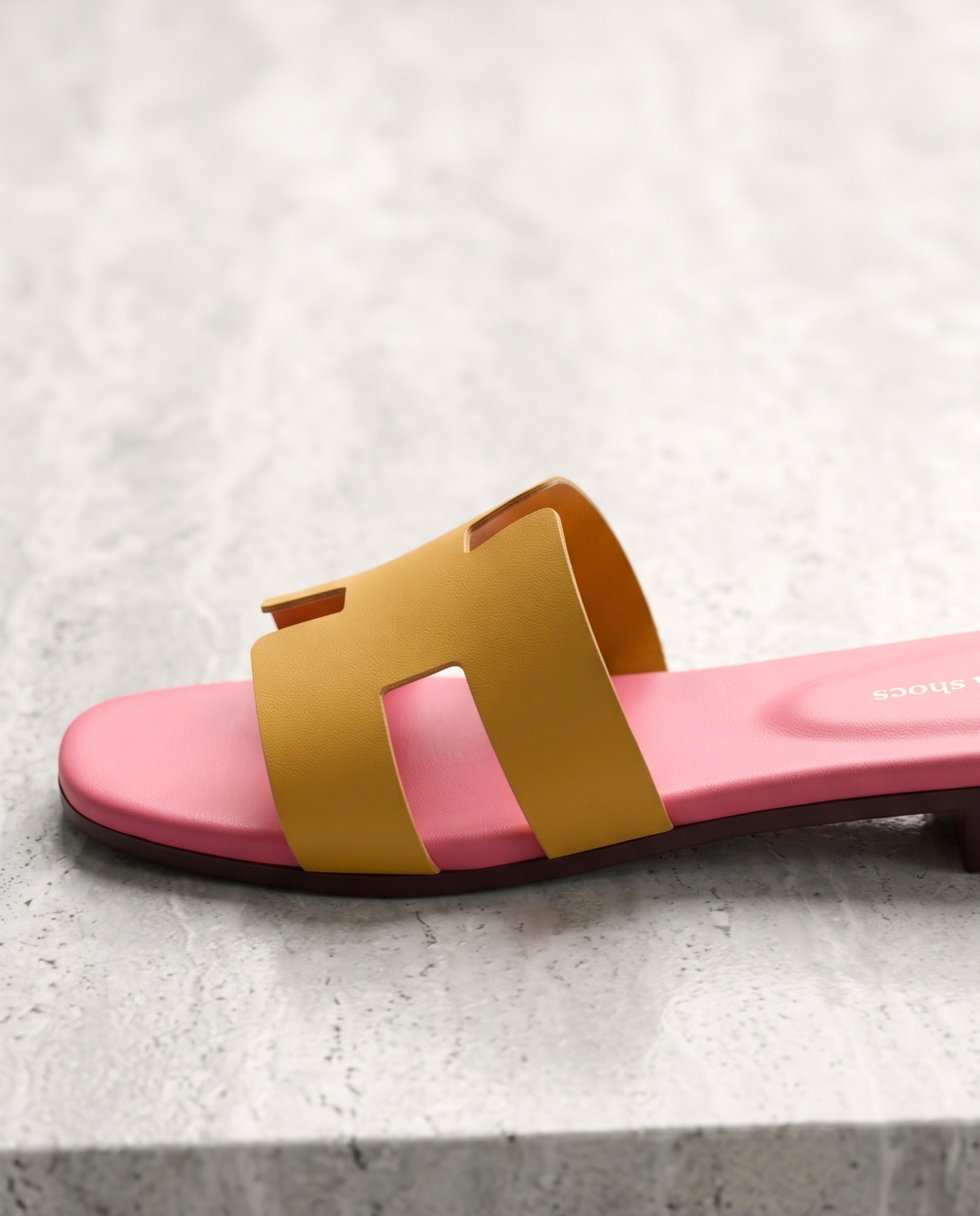 Yellow H-Cutout Flat Sandals 2525 Y