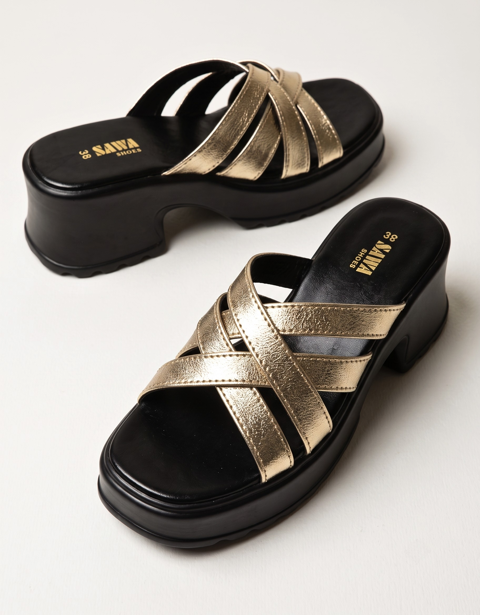 Golden Comfort Platform Heels 728 G