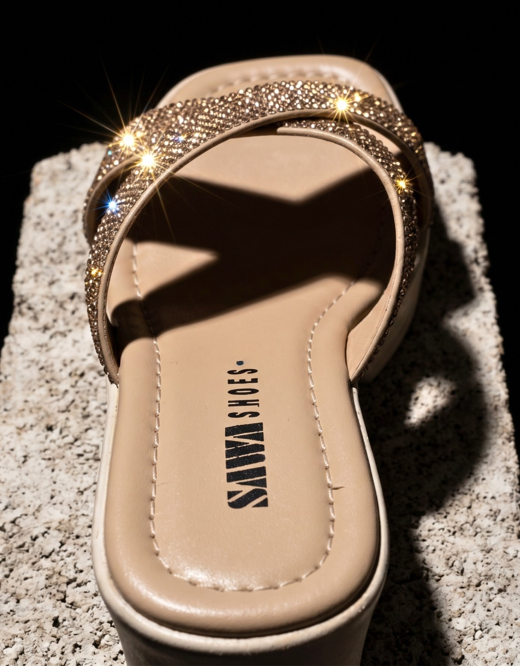 Sparkly Crisscross Block Heels 734 G