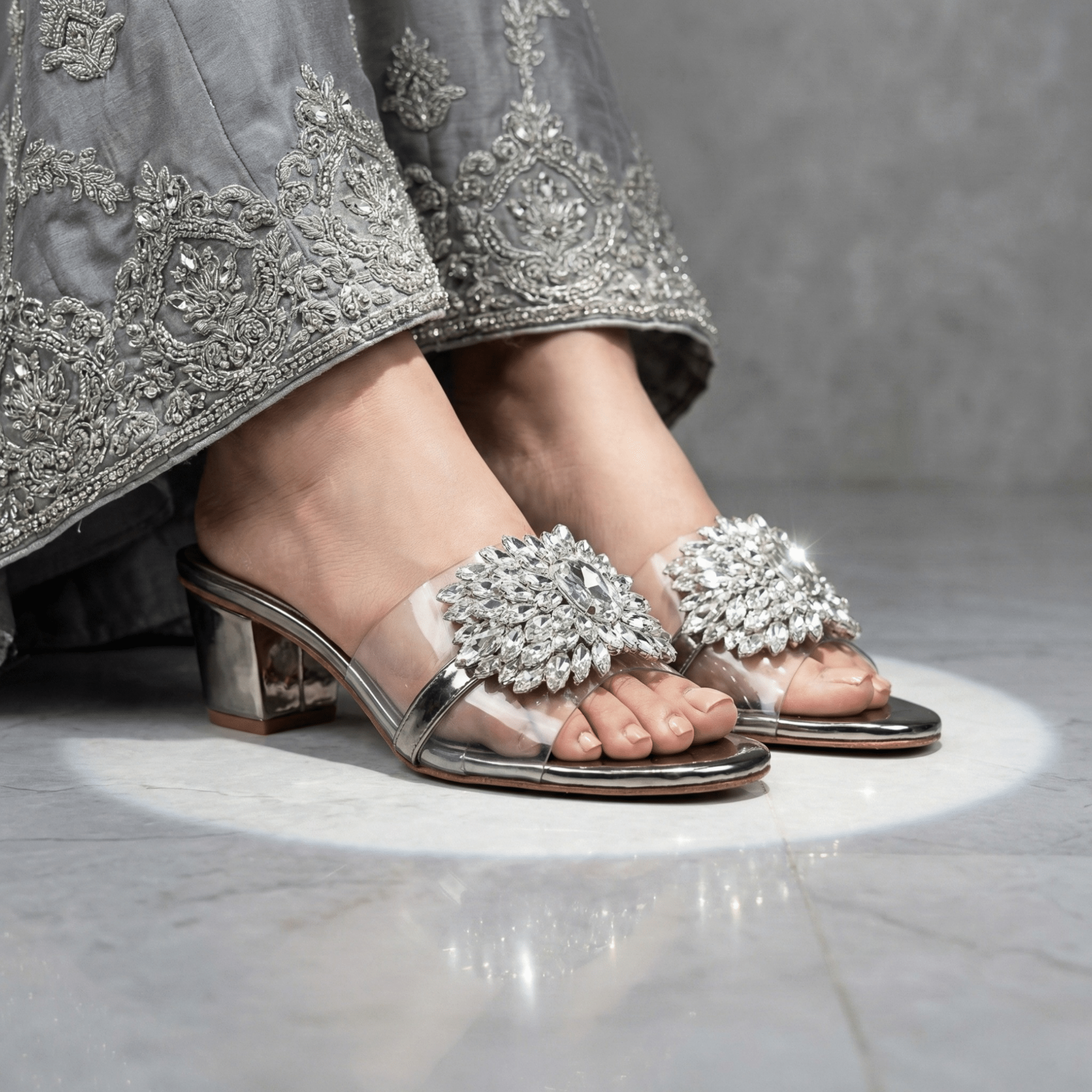 GOLDEN BLOCK HEELS 505 G - Sawa.pkWomen footwear shoes affordable