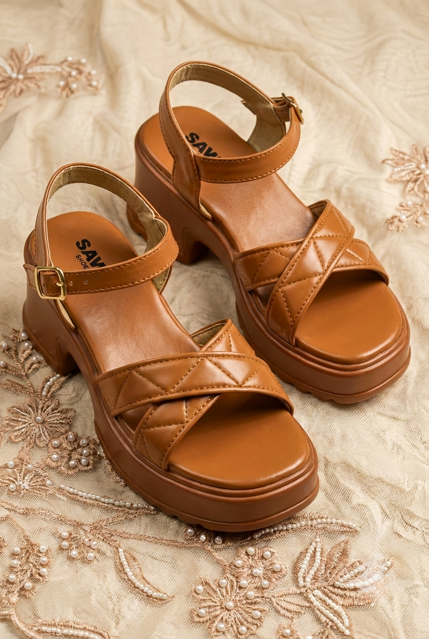 Caramel Platform Sandals 458 MS