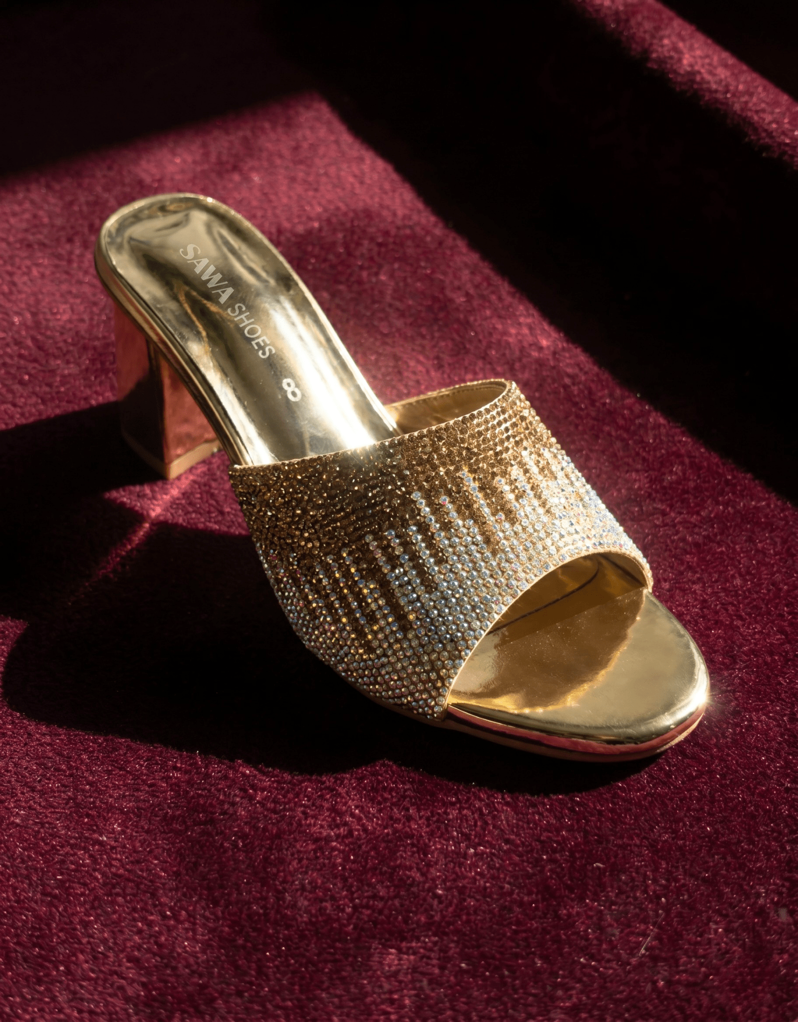 GOLDEN BLOCK HEELS 509 G - Sawa.pkWomen footwear shoes affordable