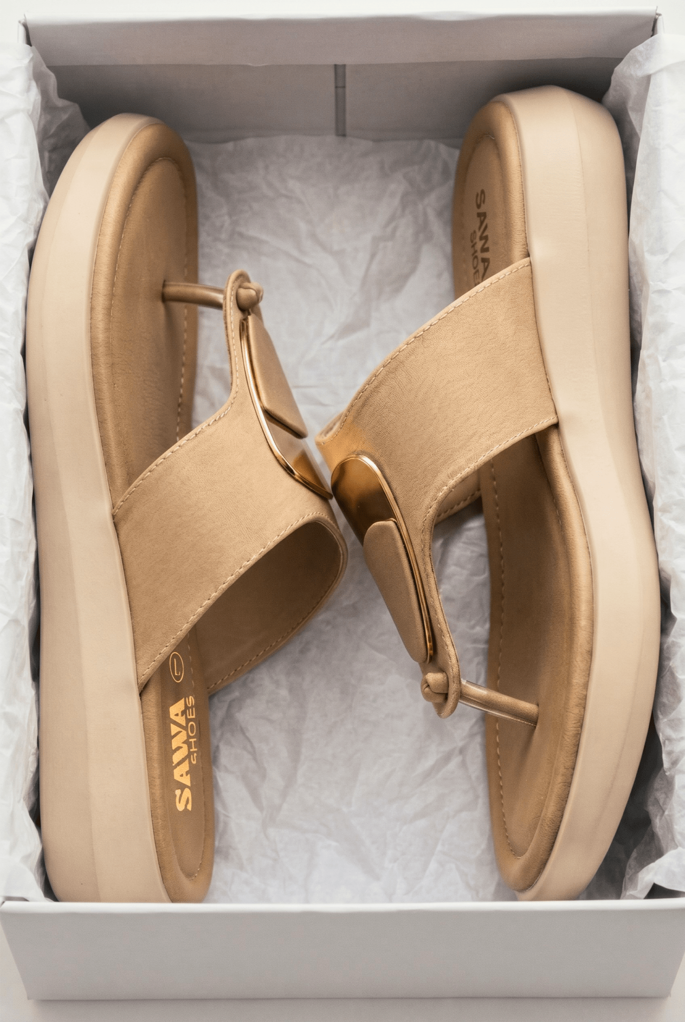 Gold-accented Medicated Slides 417 F - Sawa.pkWomen footwear shoes affordable