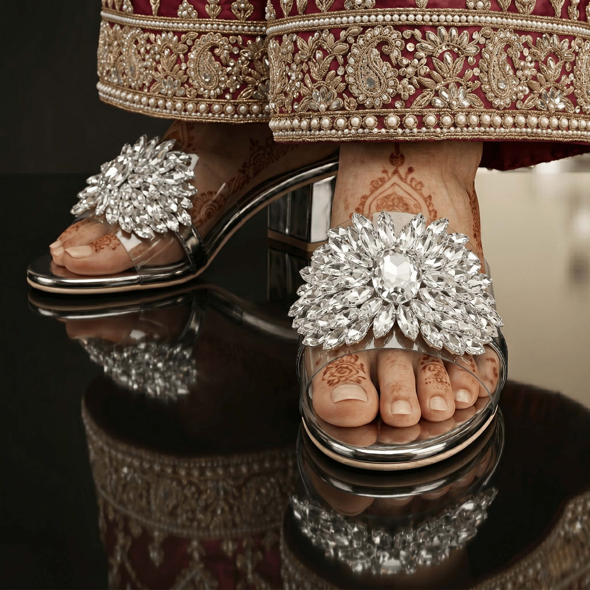 CRYSTAL EMBELLISHED BLOCKS 505 GR - Sawa.pkWomen footwear shoes affordable