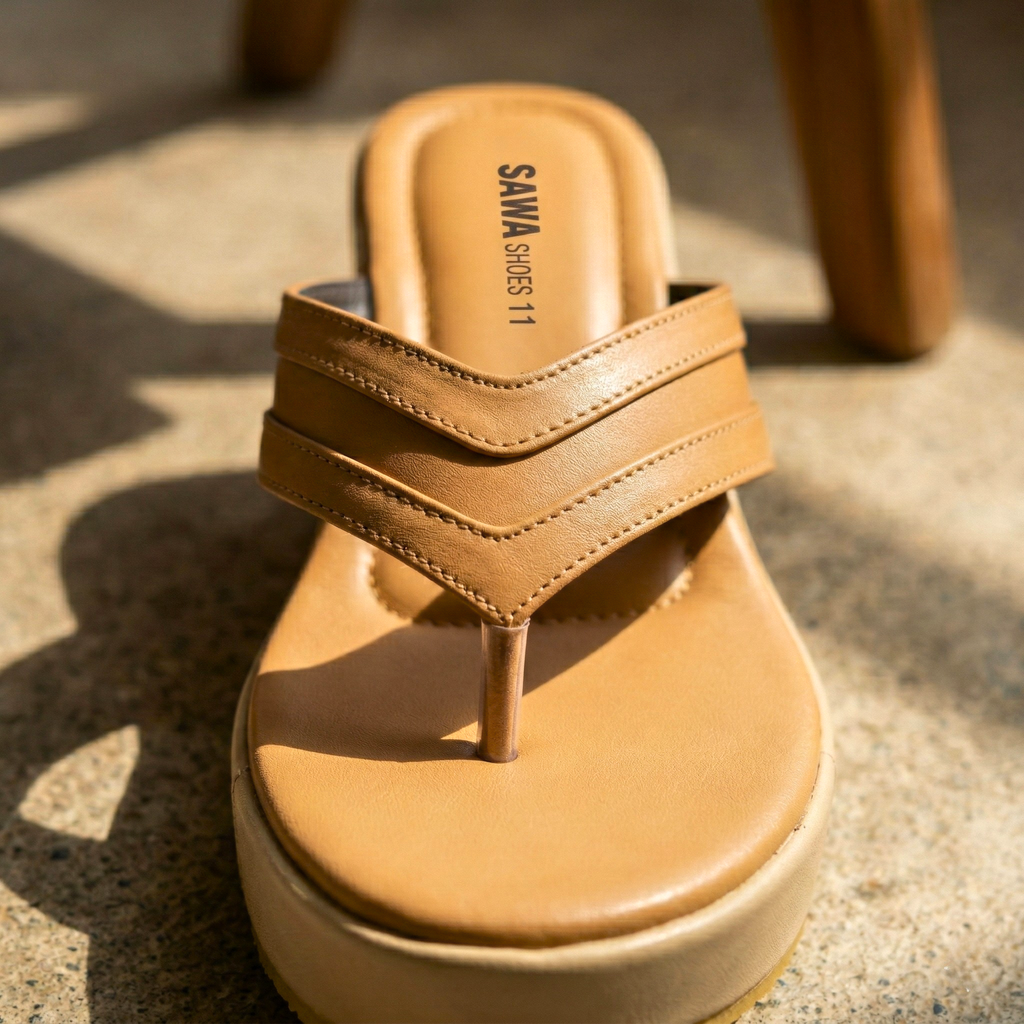 V-Strap Platform Wedge Sandals 716 F