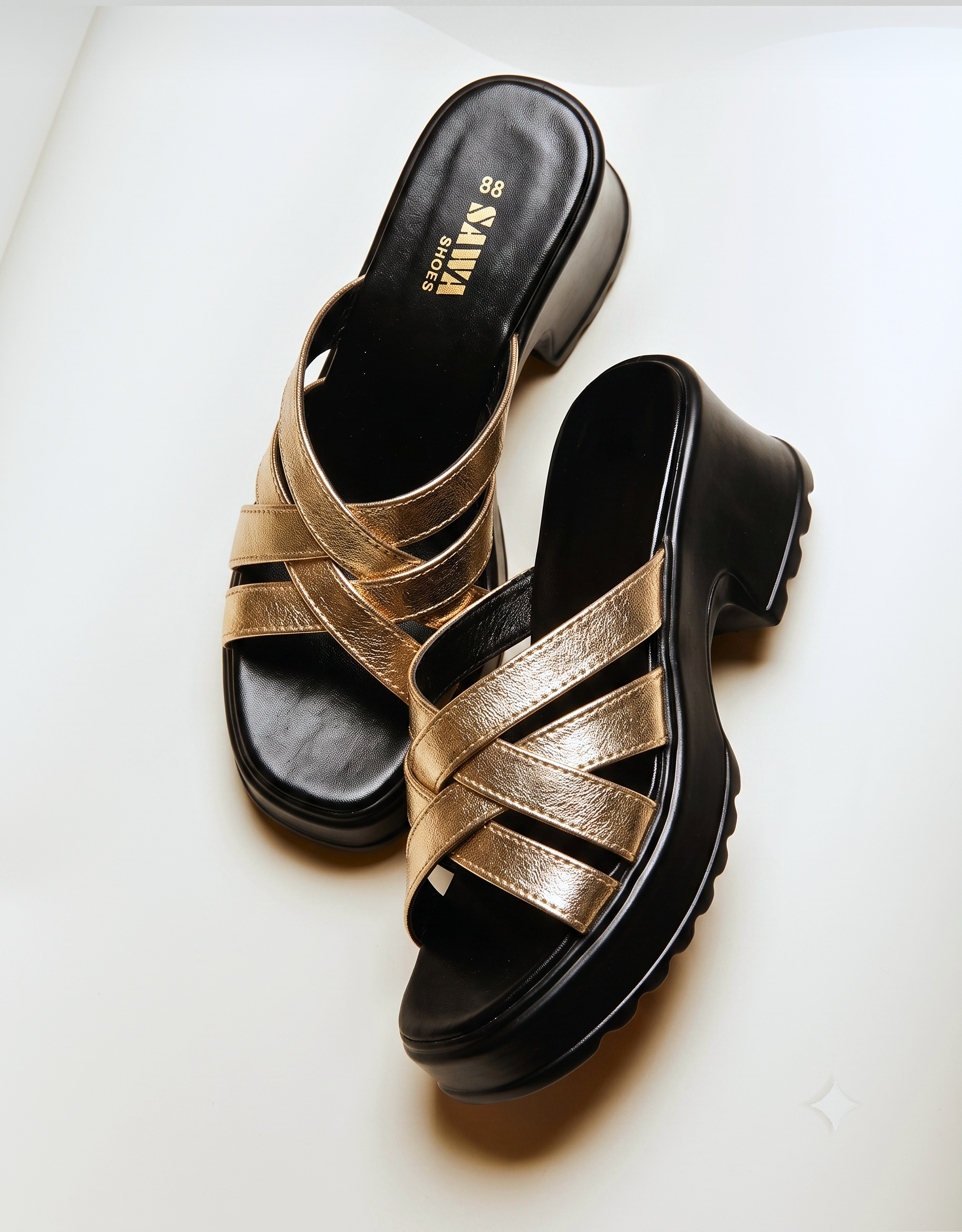 Golden Comfort Platform Heels 728 G