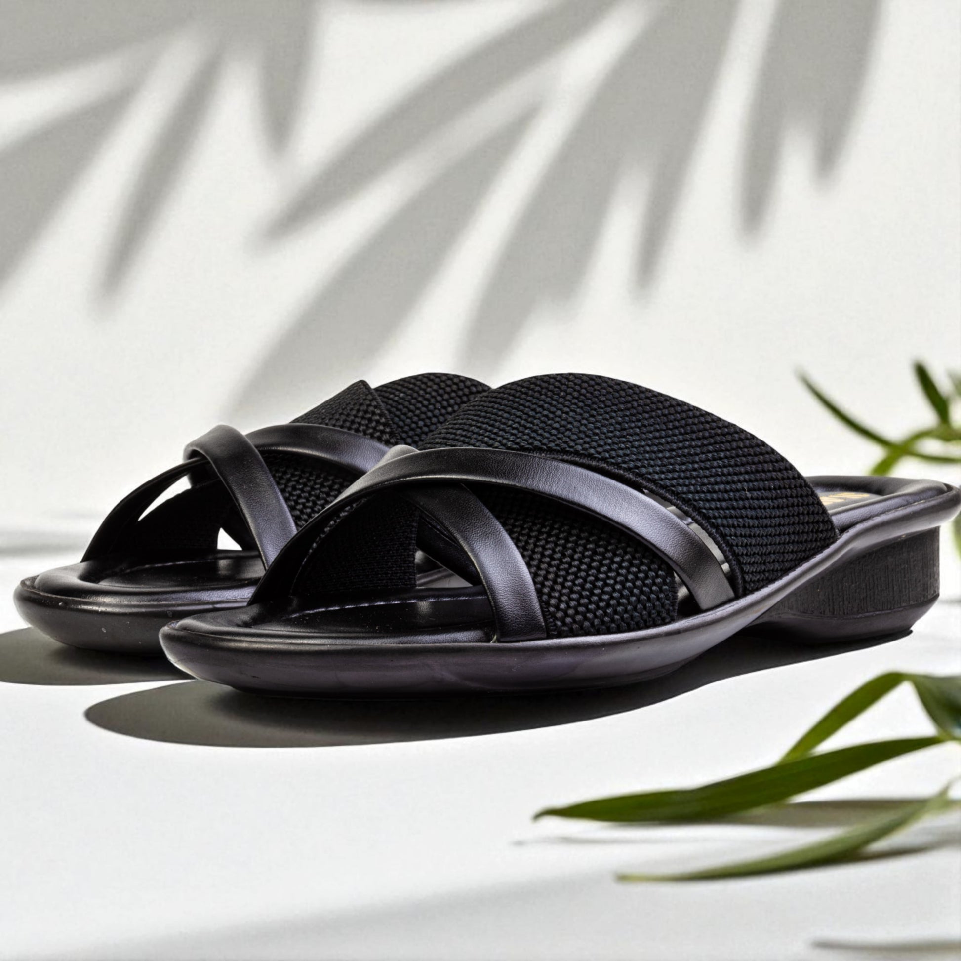 BLACK CASUAL SLIPPERS 459 Bk