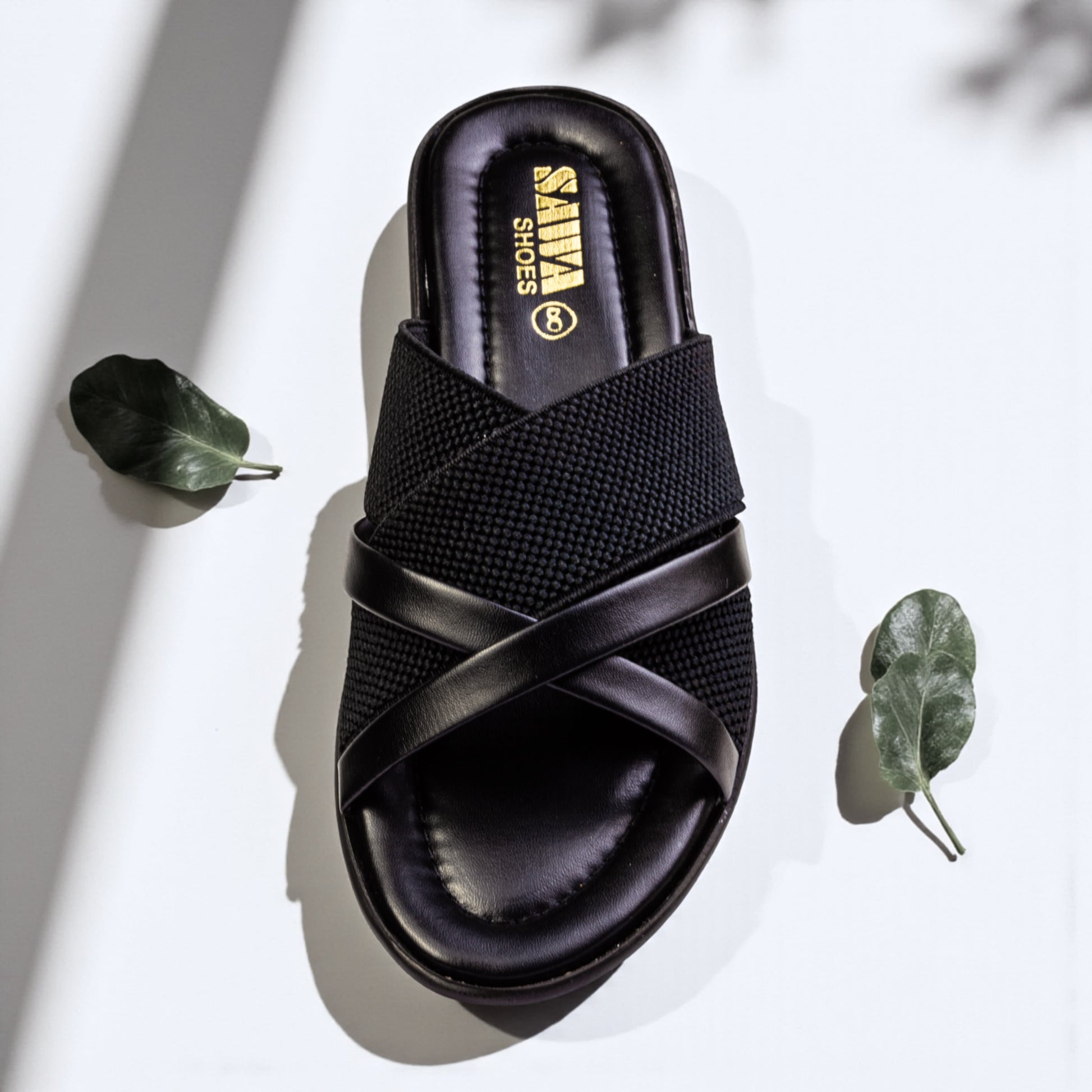 BLACK CASUAL SLIPPERS 459 Bk
