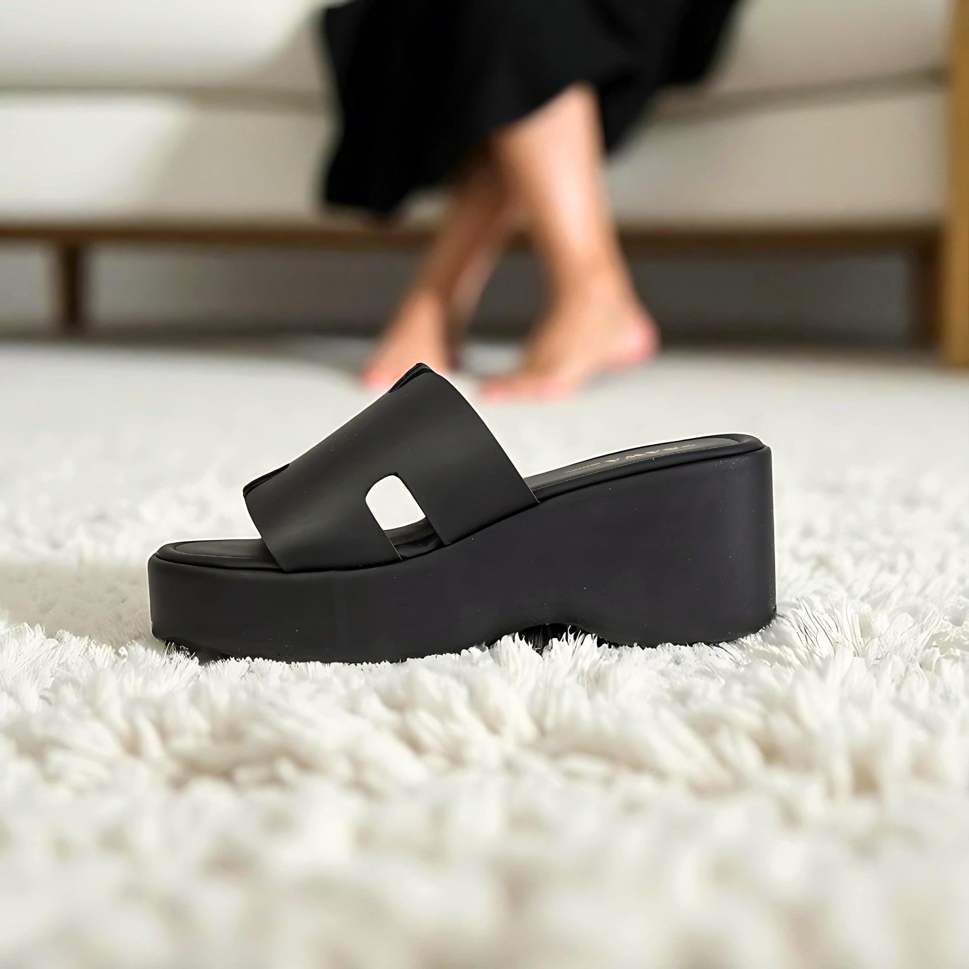 BLACK CASUSAL WEDGES 705 BK