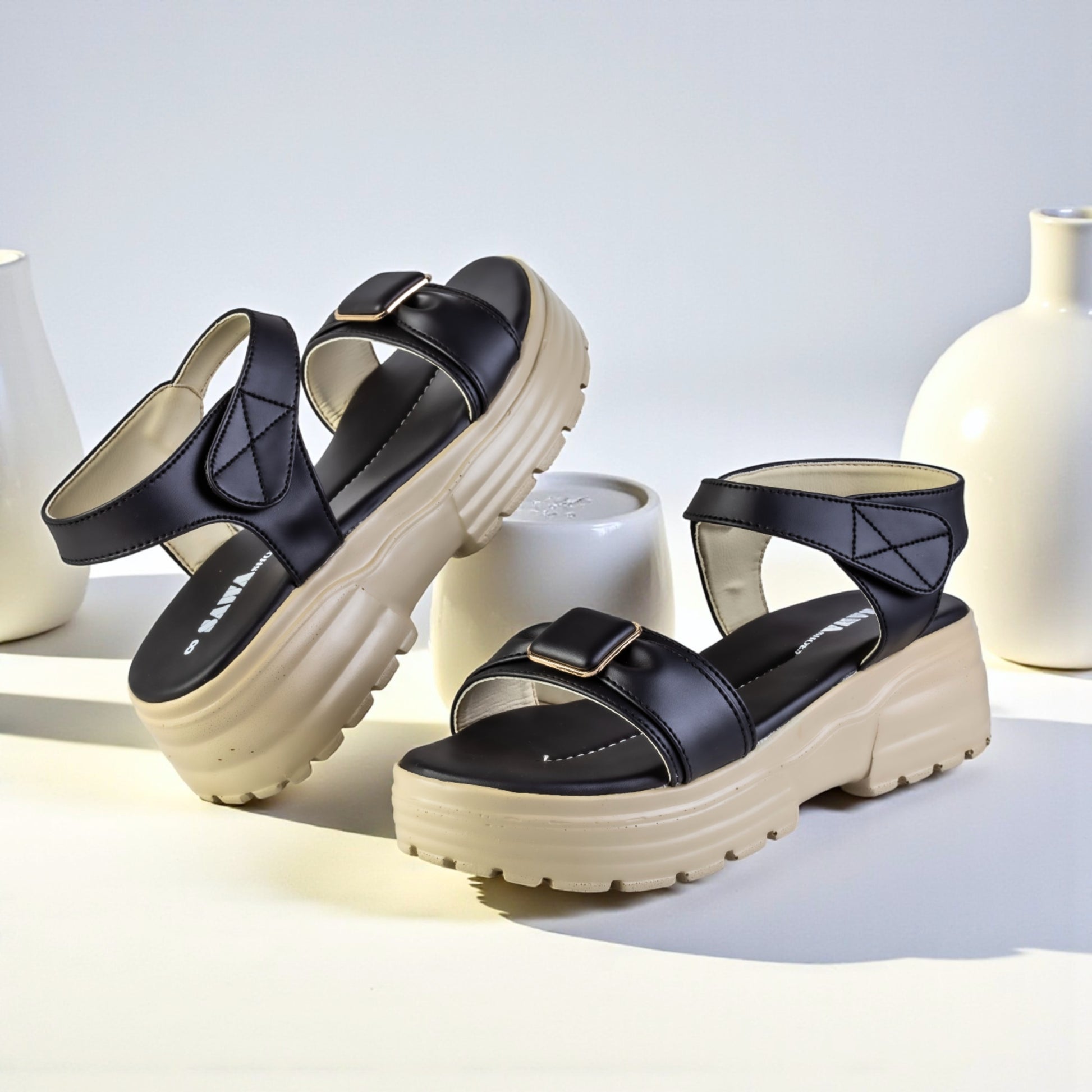 BLACK CASUAL SANDALS 446 BK