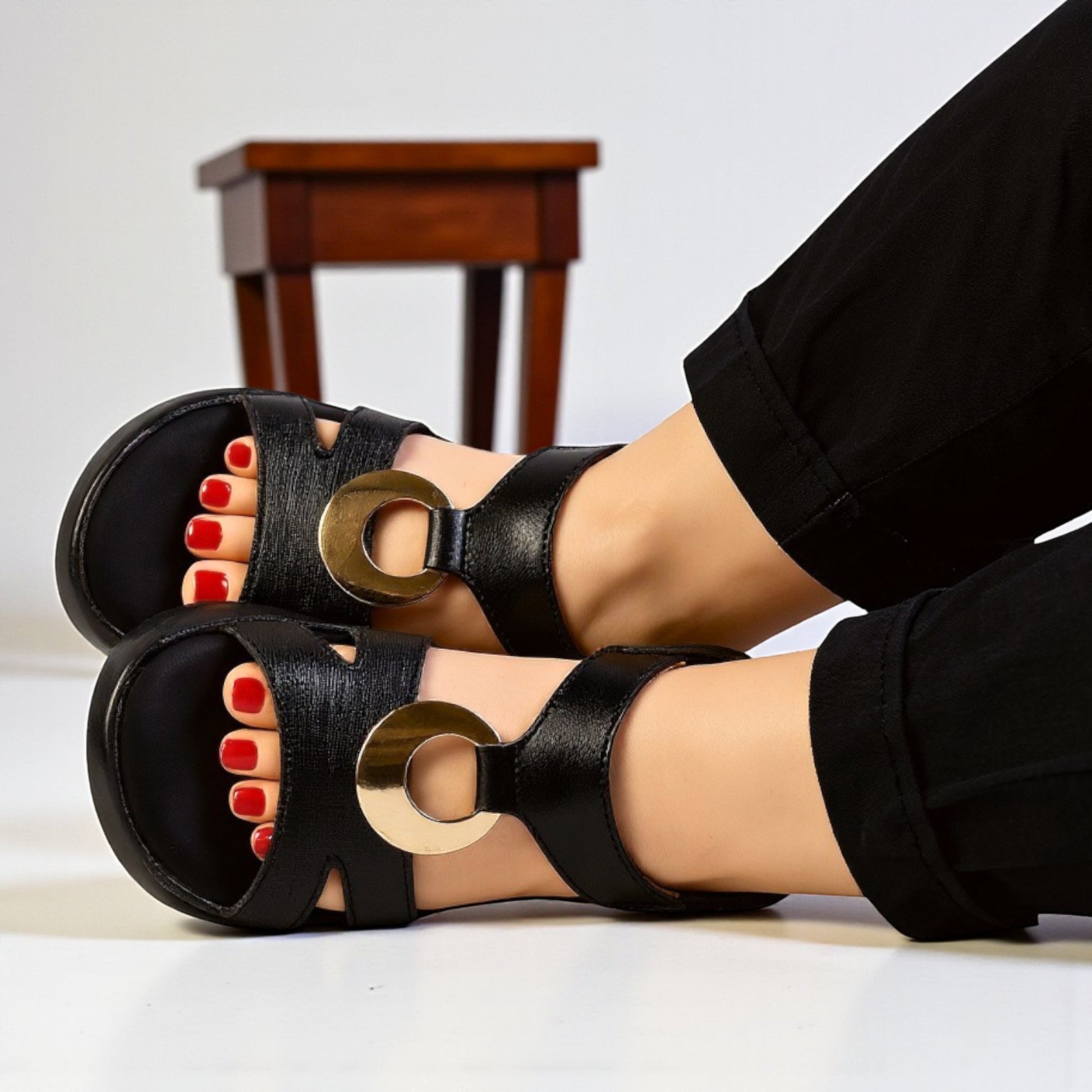 BLACK CASUAL SANDALS 462 BK
