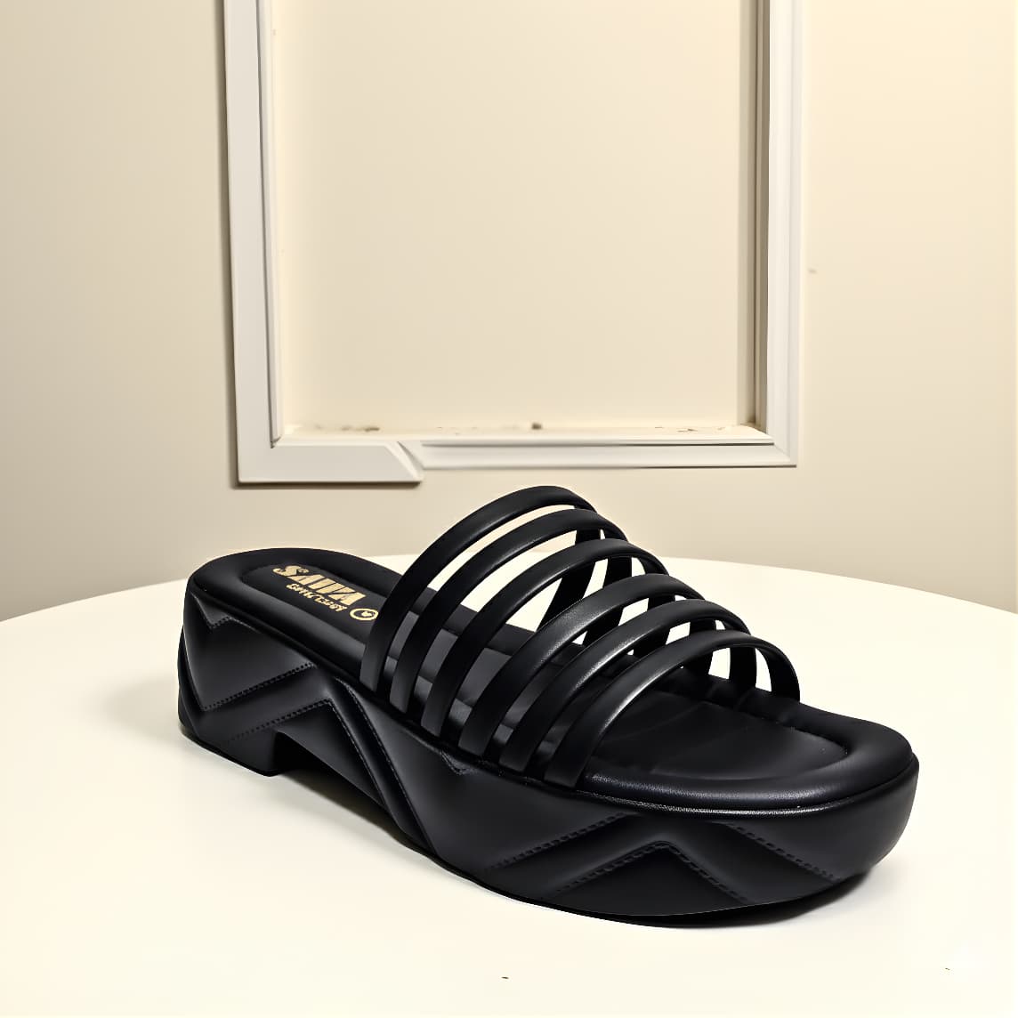 BLACK CASUAL WEDGES 759 BK