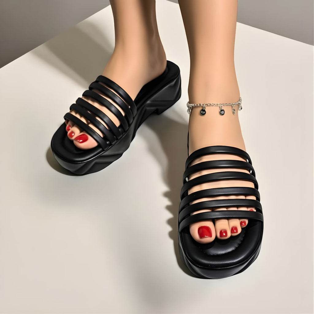 BLACK CASUAL WEDGES 759 BK