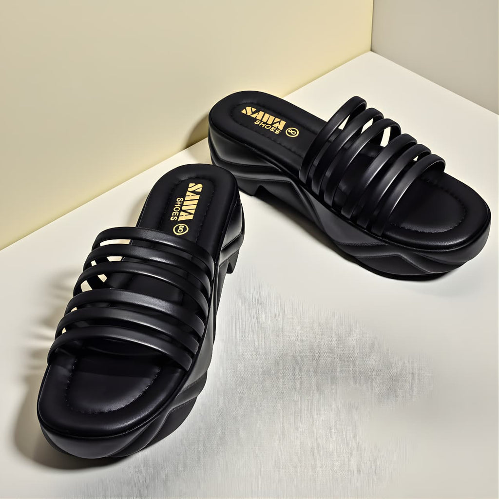 BLACK CASUAL WEDGES 759 BK