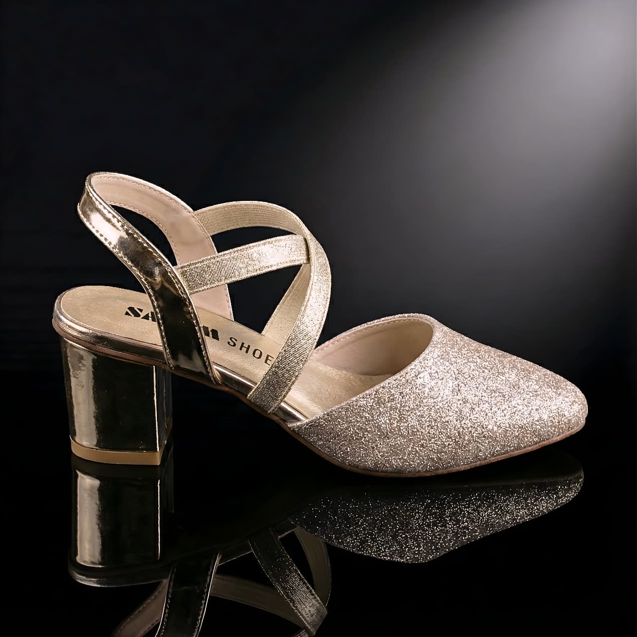 GOLDEN FORMAL PUMPS 517 G