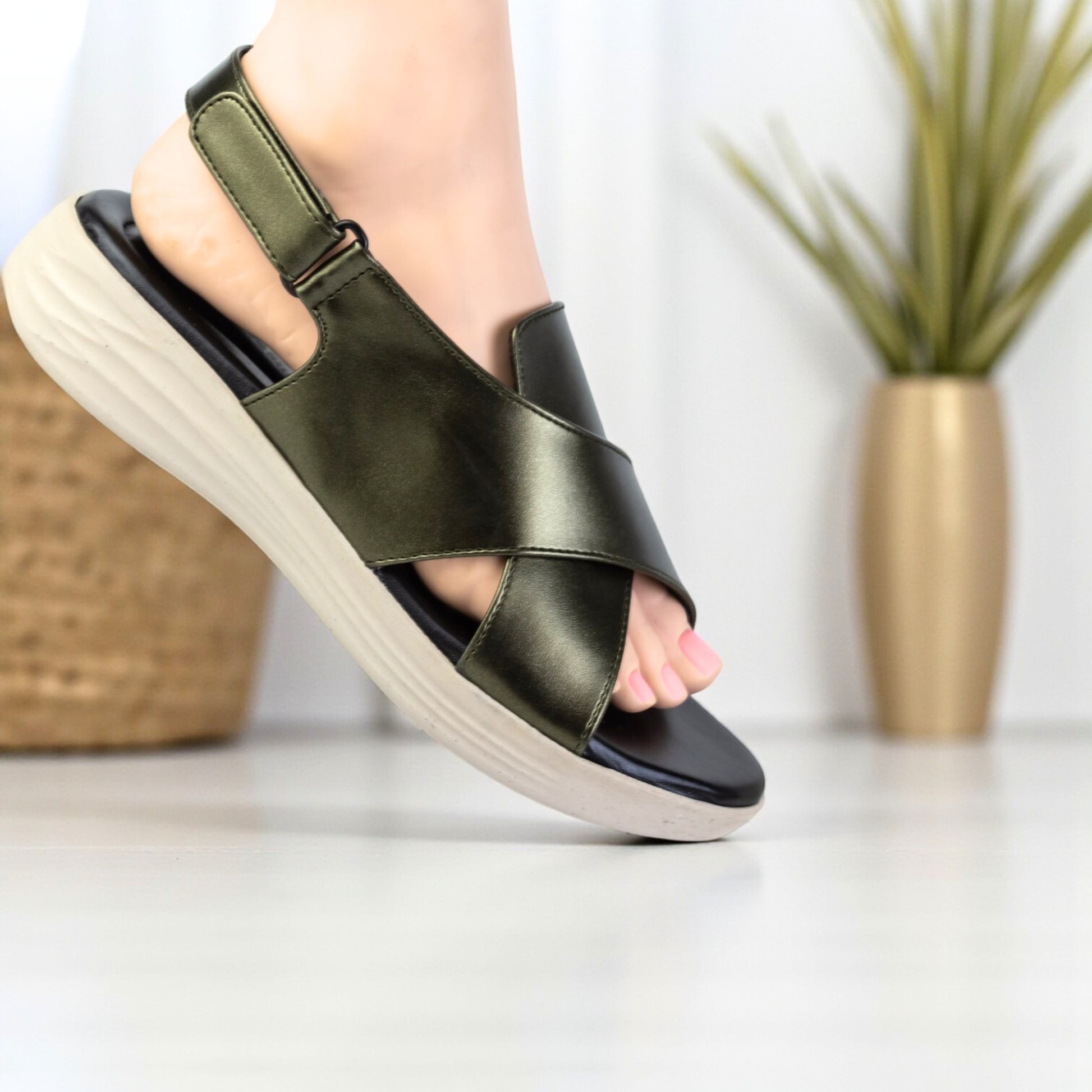 CASUAL GREEN SANDALS 455 GN