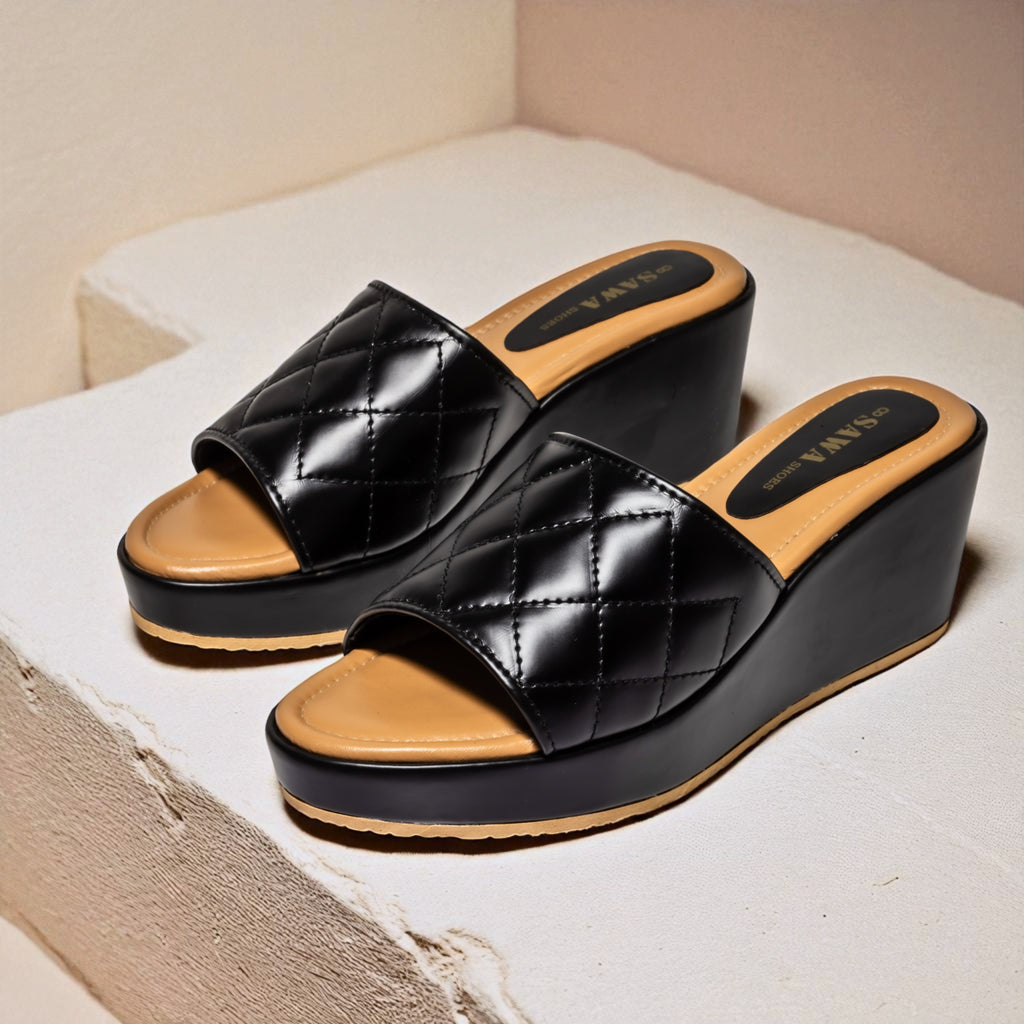 BLACK CASUAL WEDGES 741 BK