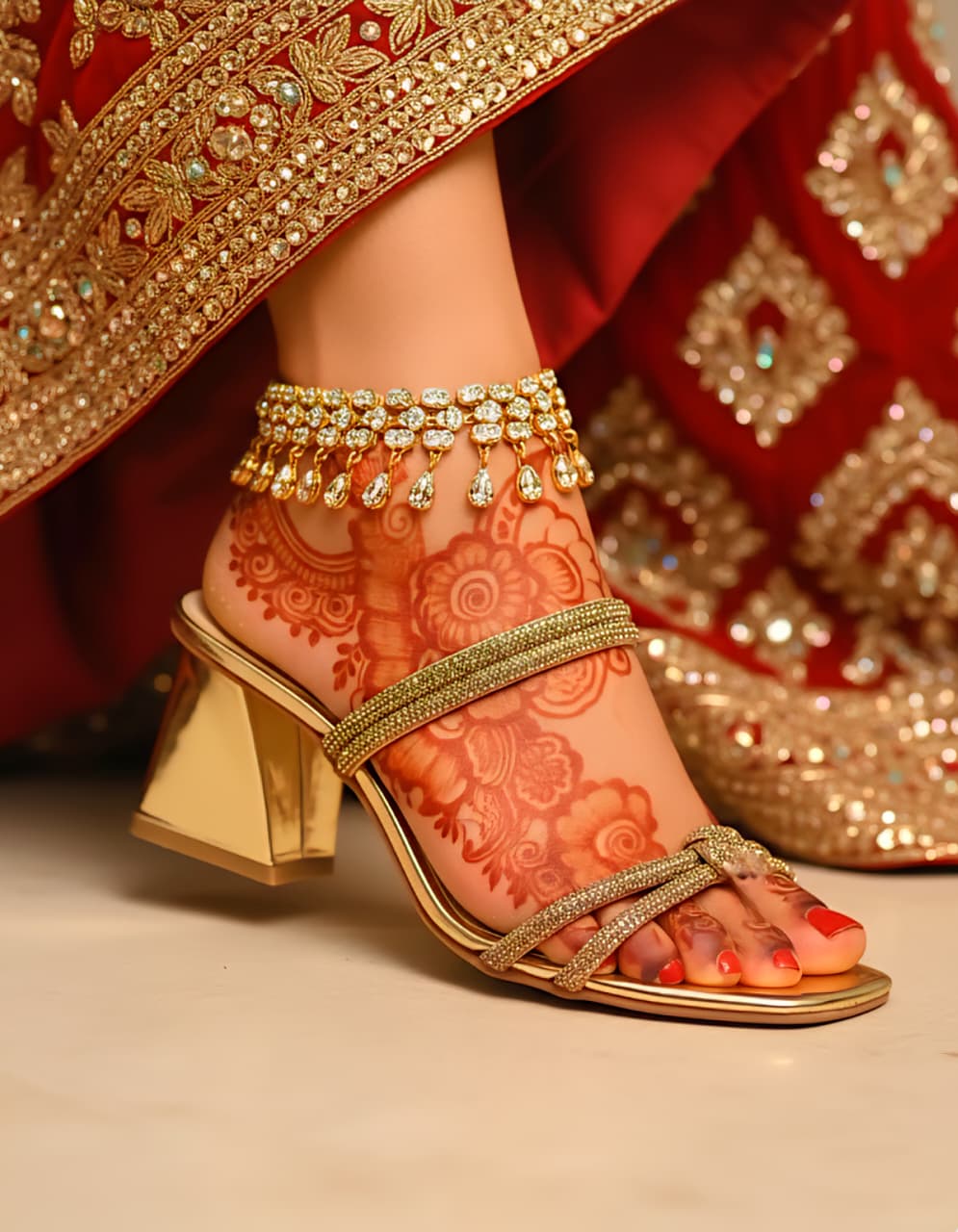 GOLDEN BLOCK HEELS 563 G