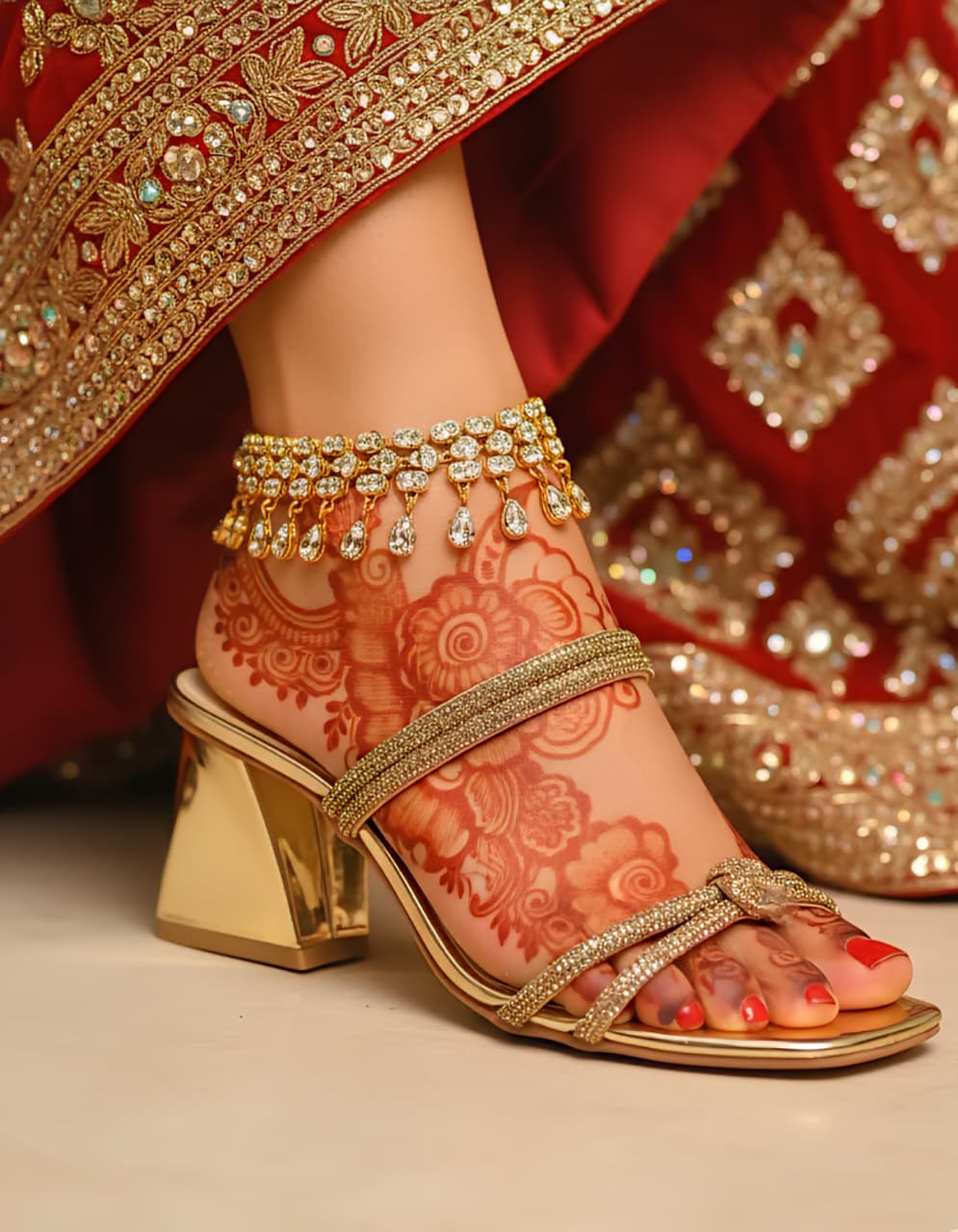 GOLDEN BLOCK HEELS 563 G