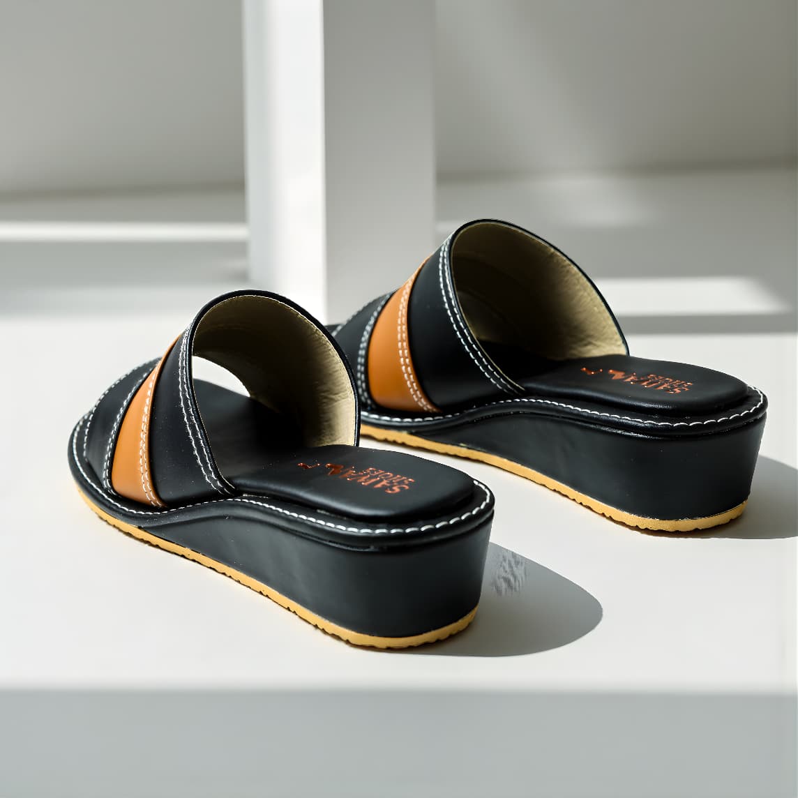 CASUAL BLACK WEDGES 201 BK