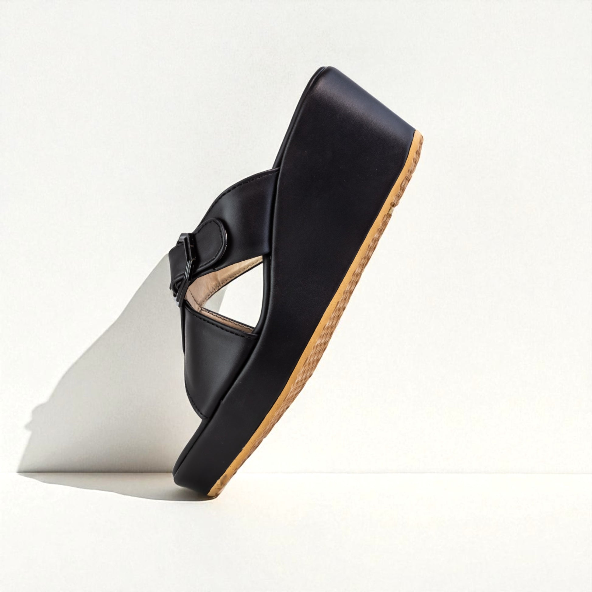 BLACK CASUAL WEDGES 738 BK