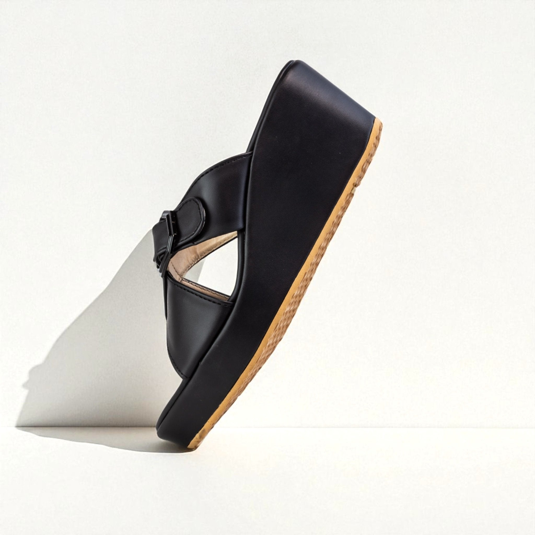 BLACK CASUAL WEDGES 738 BK - Sawa.pkWomen footwear shoes affordable