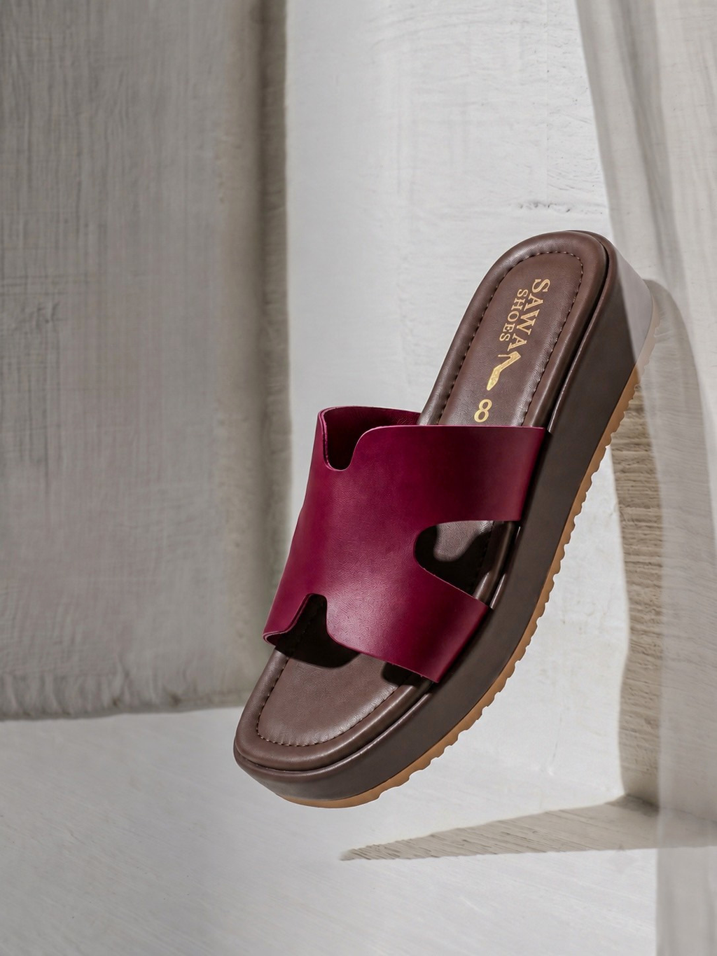 Burgundy Comfort Platform Slides 200 MR