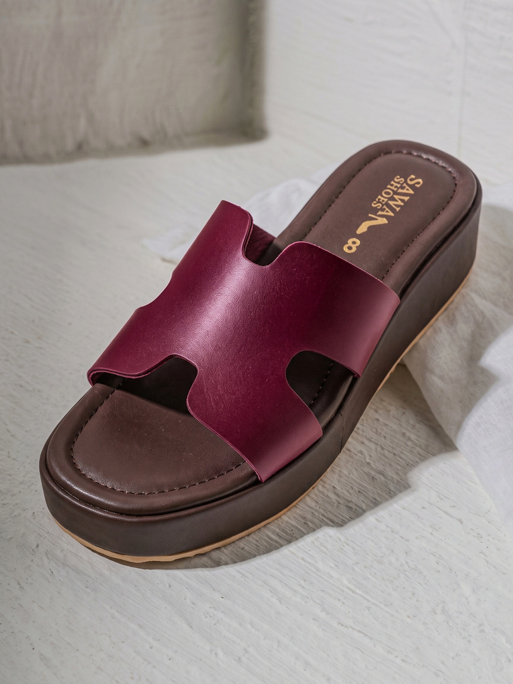 Burgundy Comfort Platform Slides 200 MR