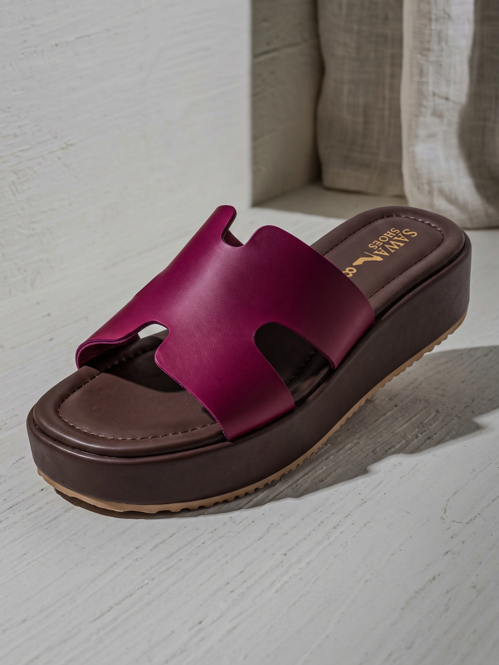 Burgundy Comfort Platform Slides 200 MR