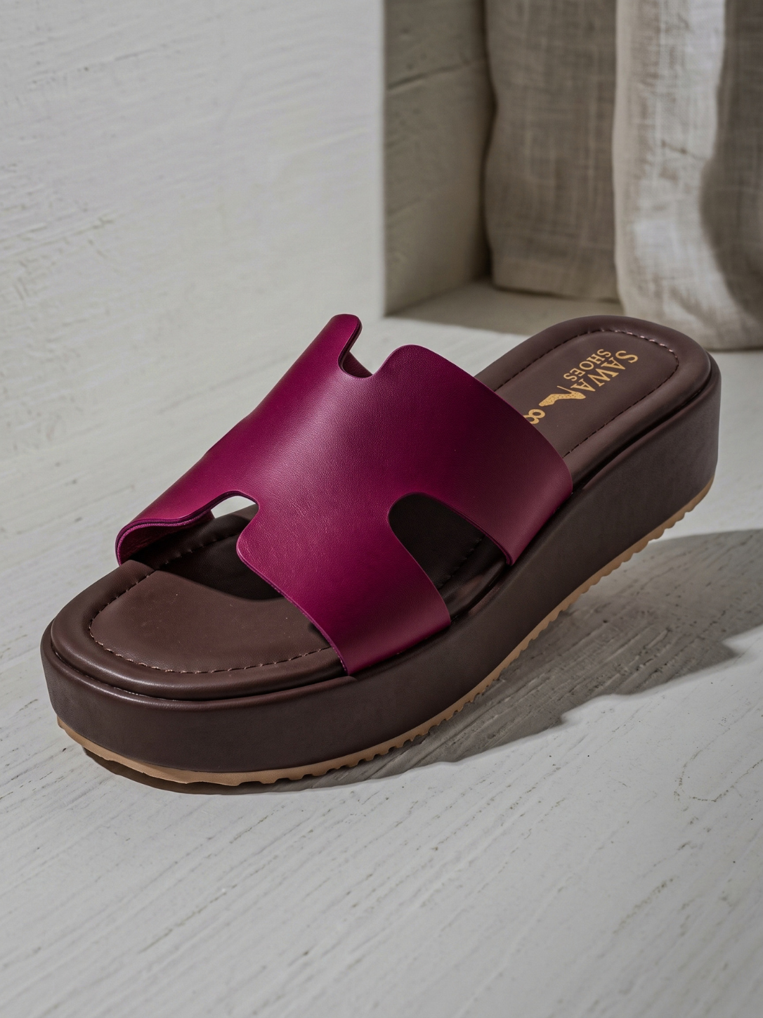 Burgundy Comfort Platform Slides 200 MR
