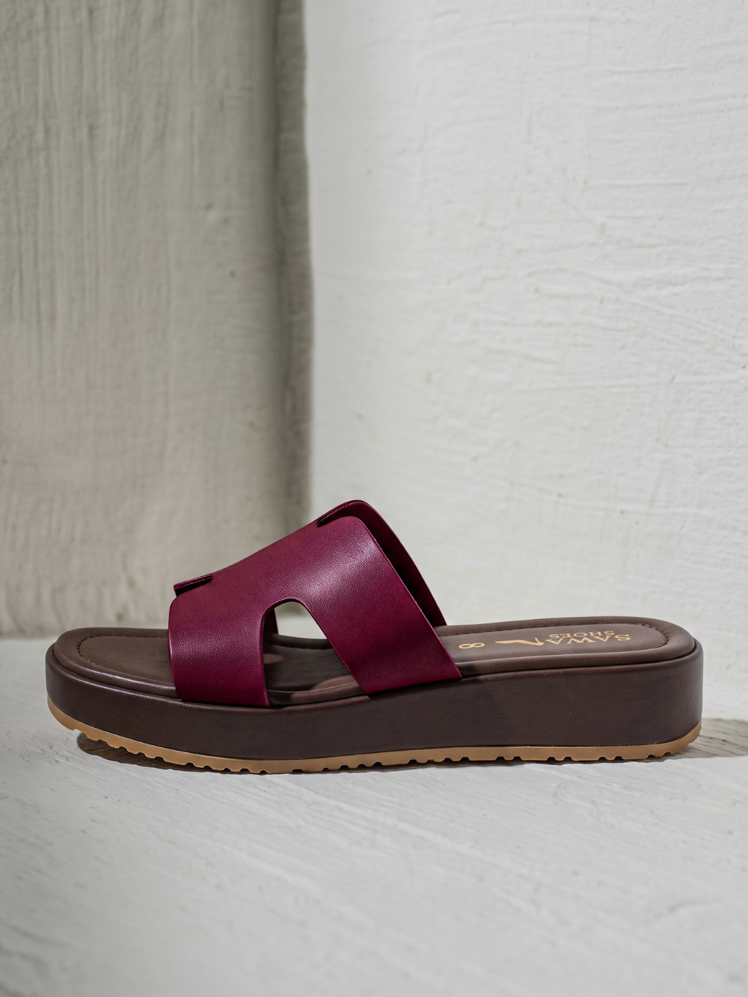 Burgundy Comfort Platform Slides 200 MR
