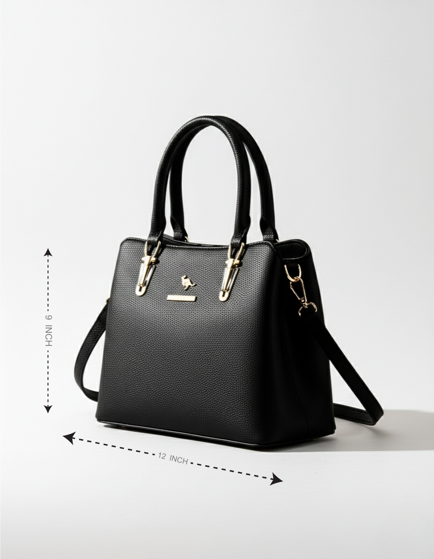 Executive Pebbled Leather Satchel 967 BK