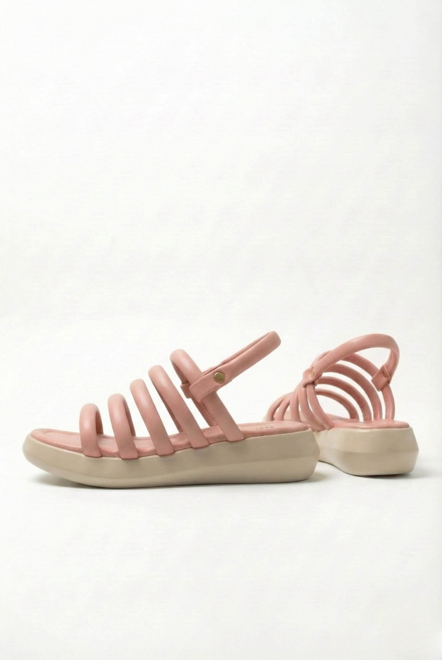 Clay pink puffy sandals for women ladies summer shoes online shopping Pakistan